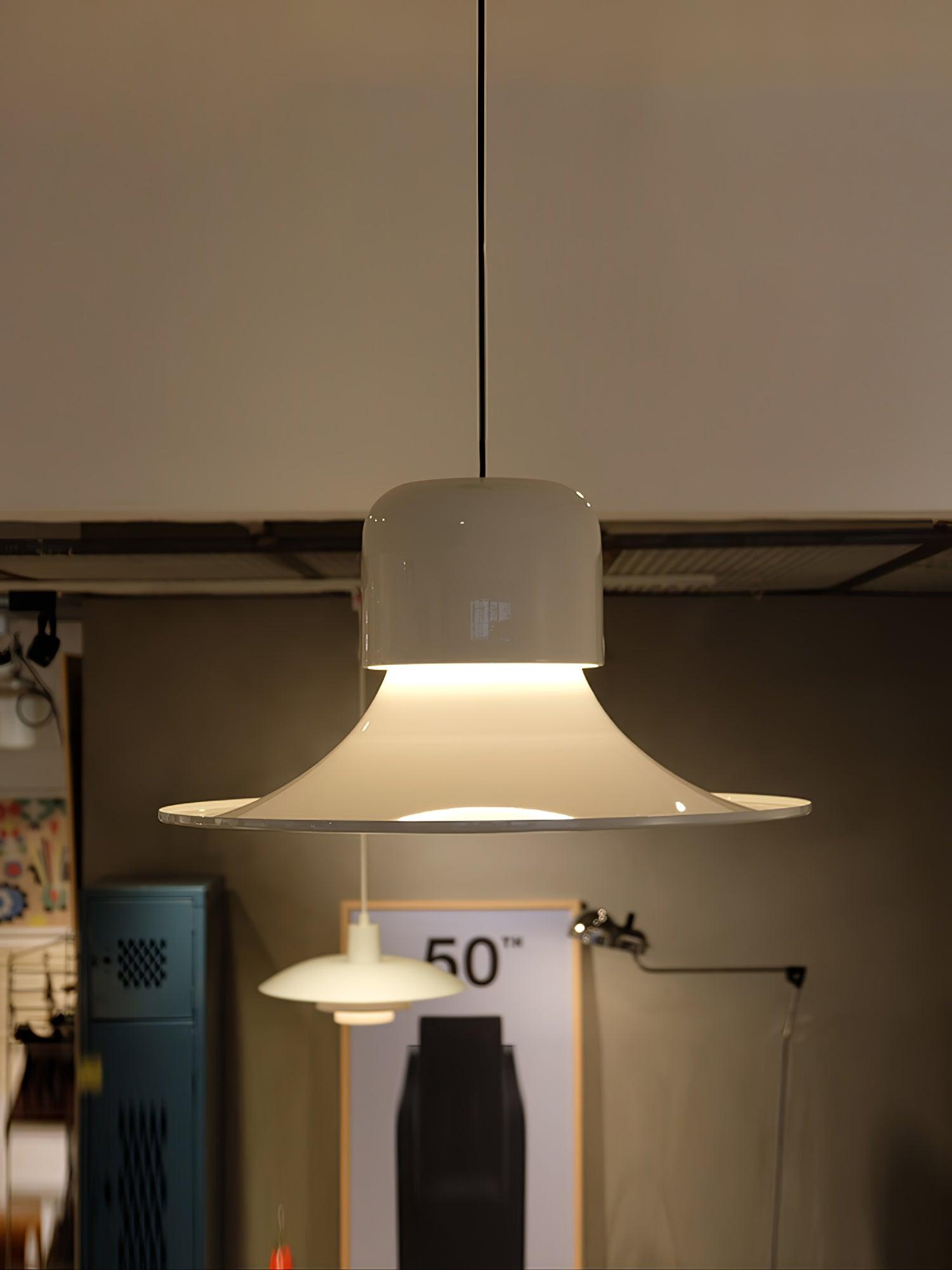 Lustra Pendant Light Aluminum Curved for Kitchen-Neutral Decor