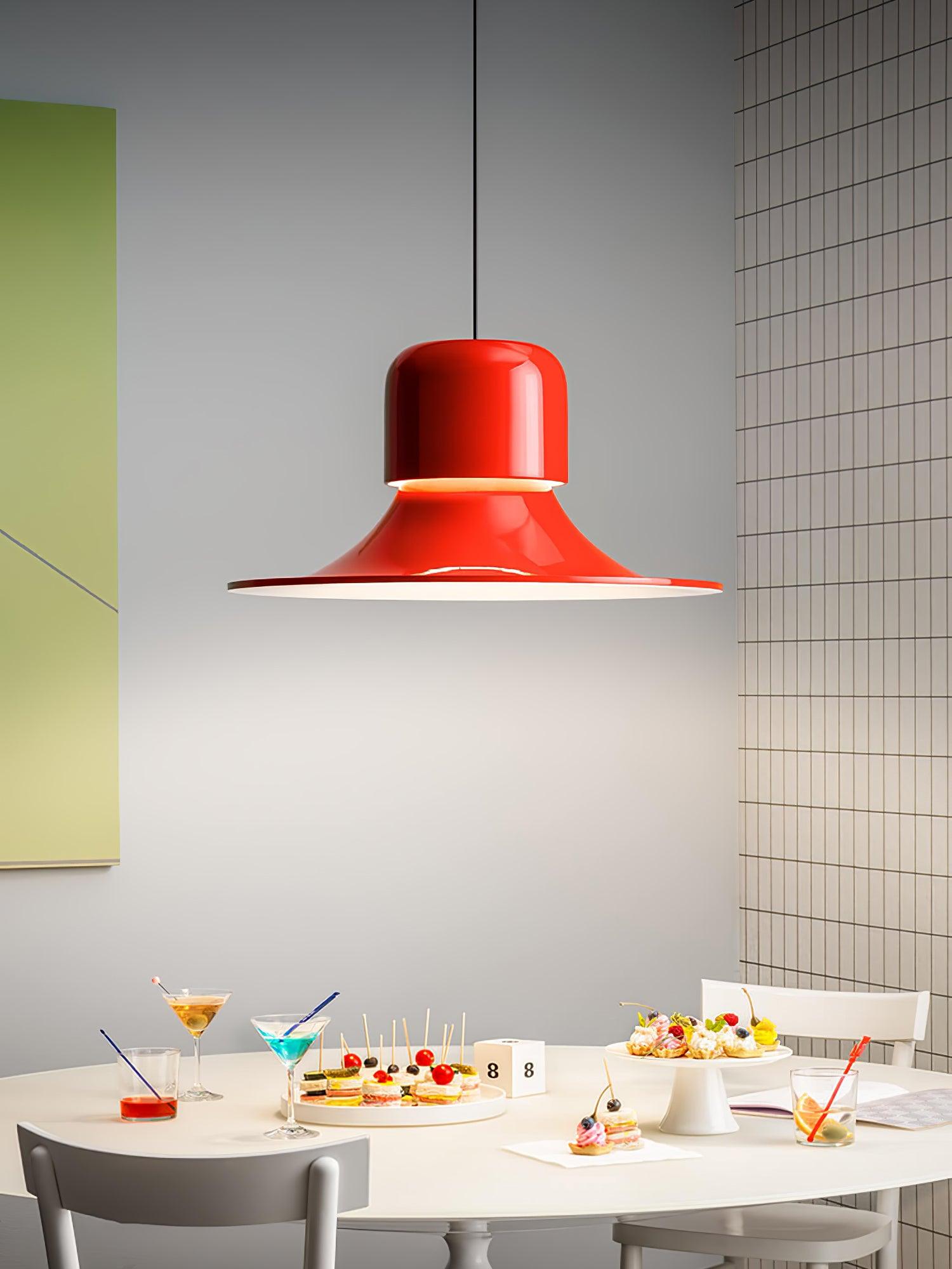 Lustra Pendant Light Aluminum Curved for Kitchen-Neutral Decor