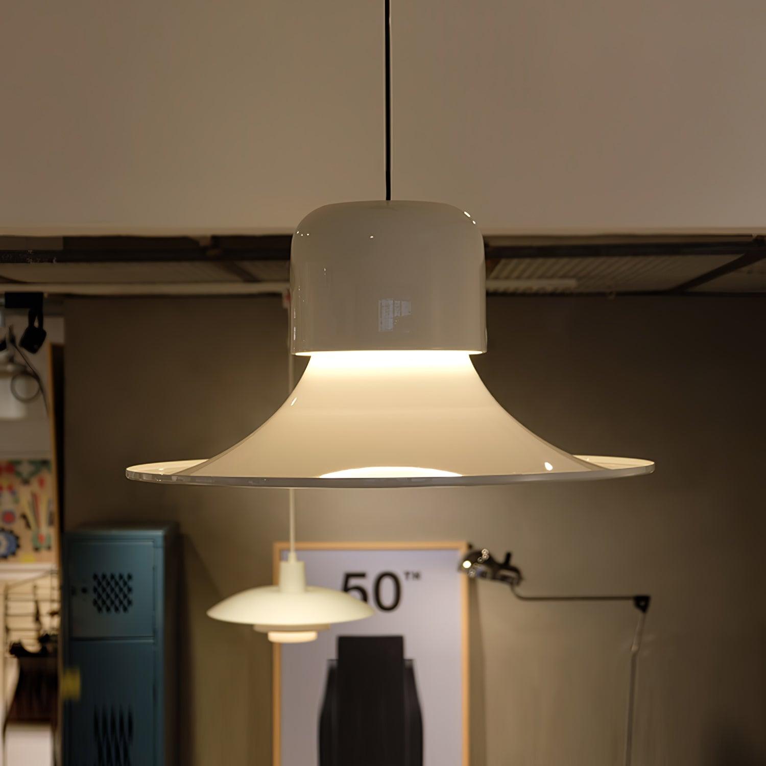 Lustra Pendant Light Aluminum Curved for Kitchen-Neutral Decor