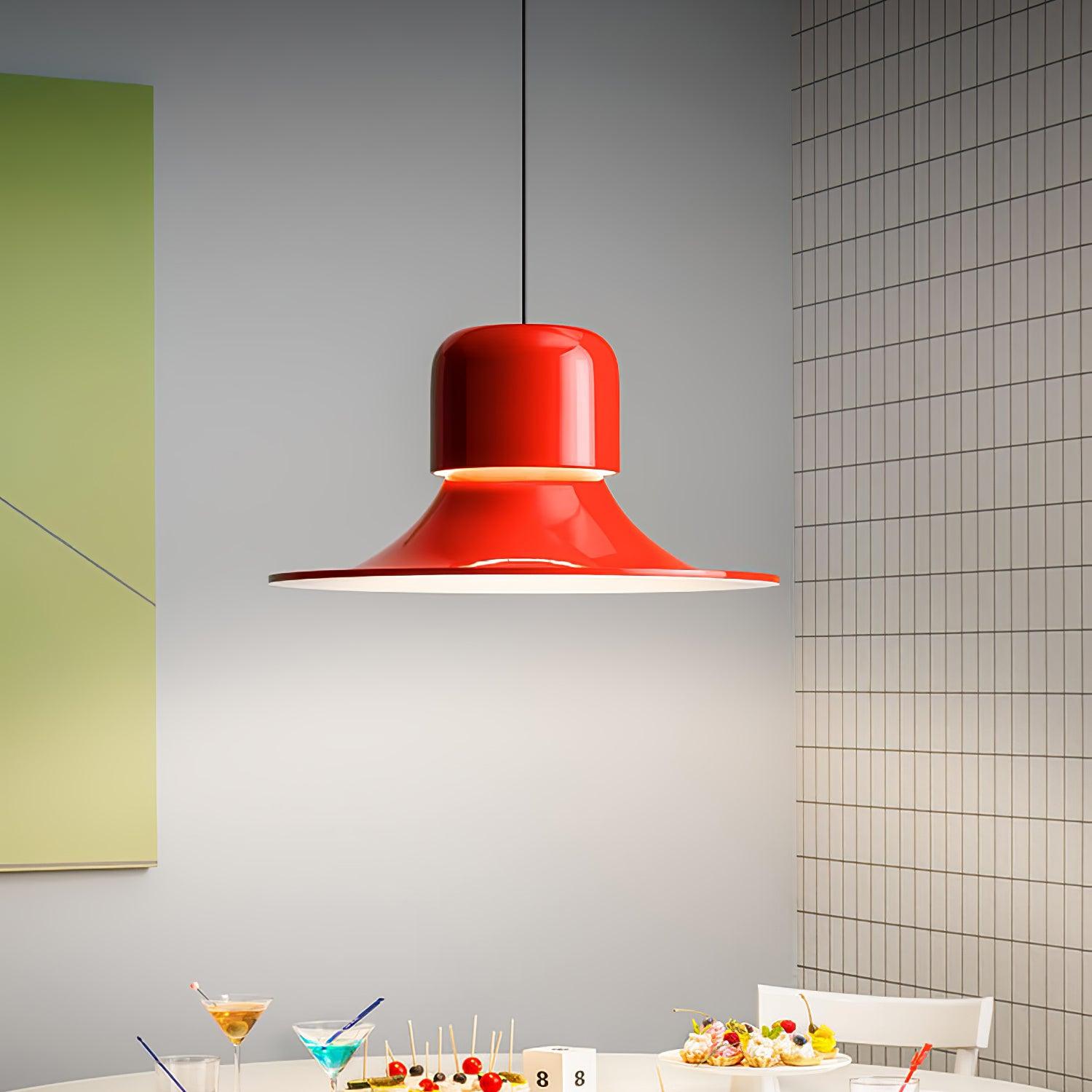 Lustra Pendant Light Aluminum Curved for Kitchen-Neutral Decor