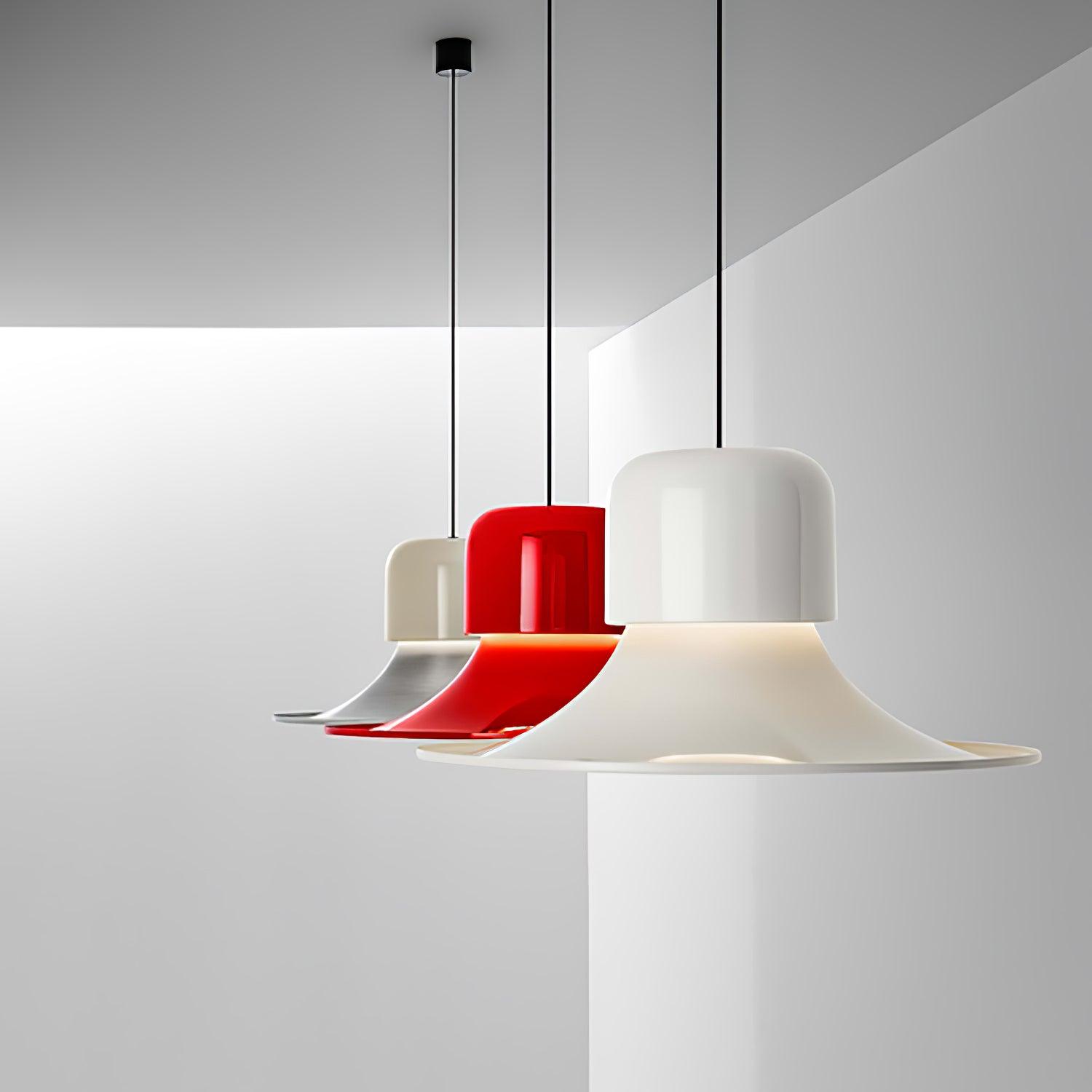 Lustra Pendant Light Aluminum Curved for Kitchen-Neutral Decor