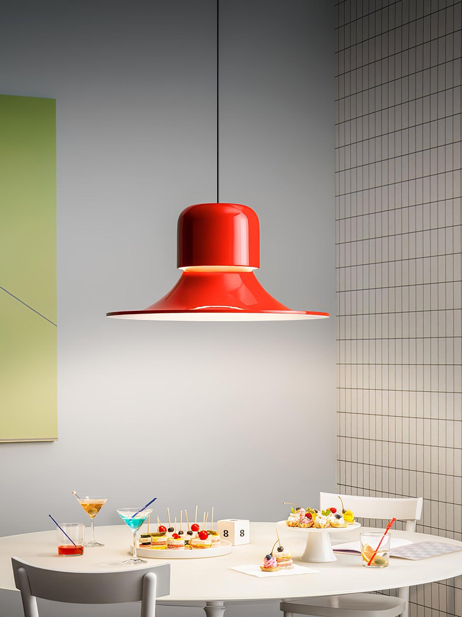Lustra Pendant Light Aluminum Curved for Kitchen-Neutral Decor