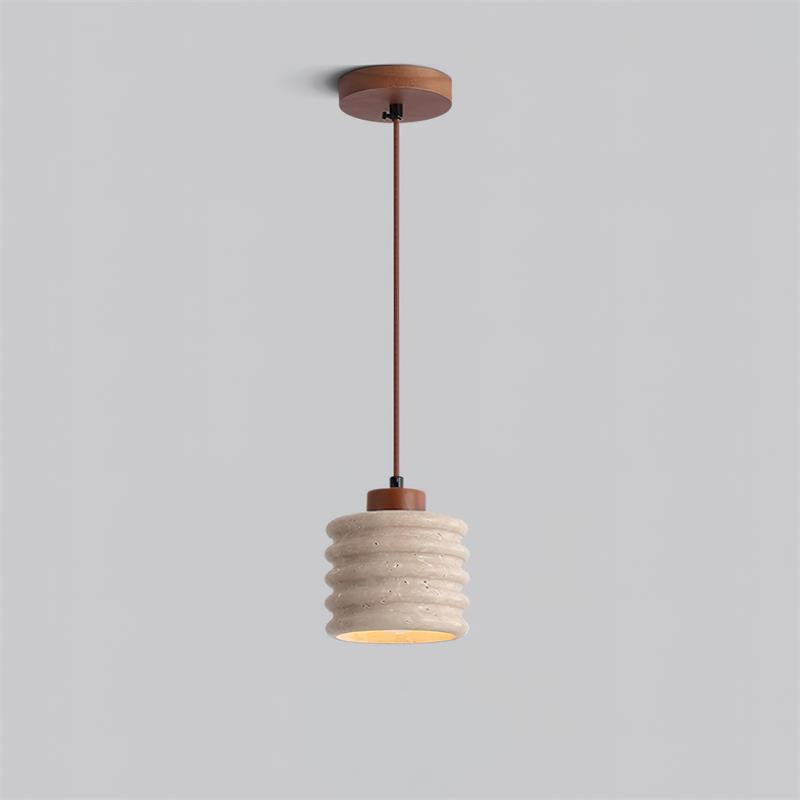 Ritta Pendant Light Travertine Ripple Shade  Wabi-Sabi