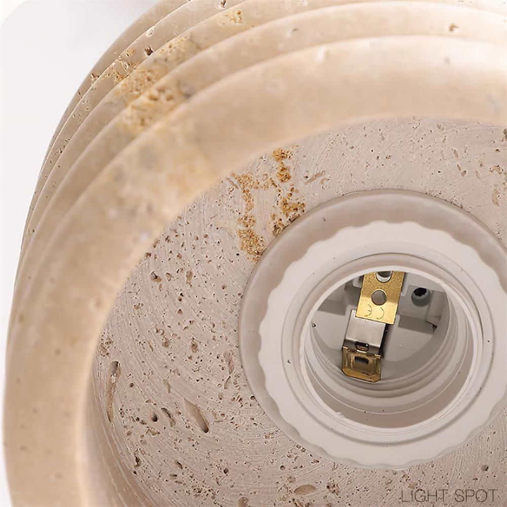 Ritta Pendant Light Travertine Ripple Shade  Wabi-Sabi