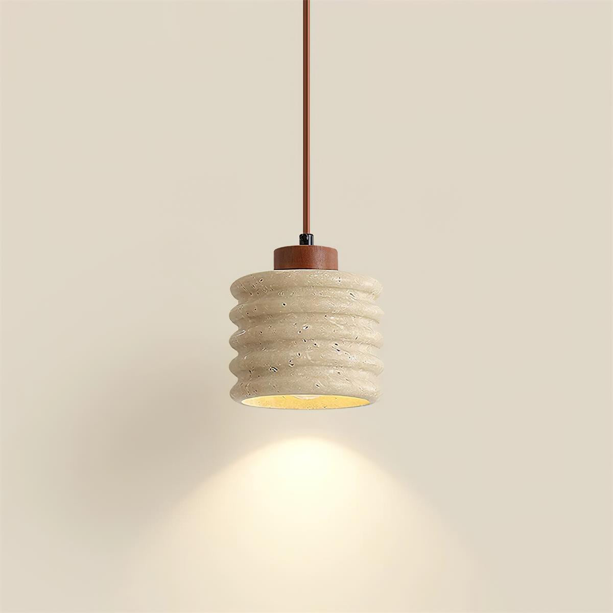 Ritta Pendant Light Travertine Ripple Shade  Wabi-Sabi