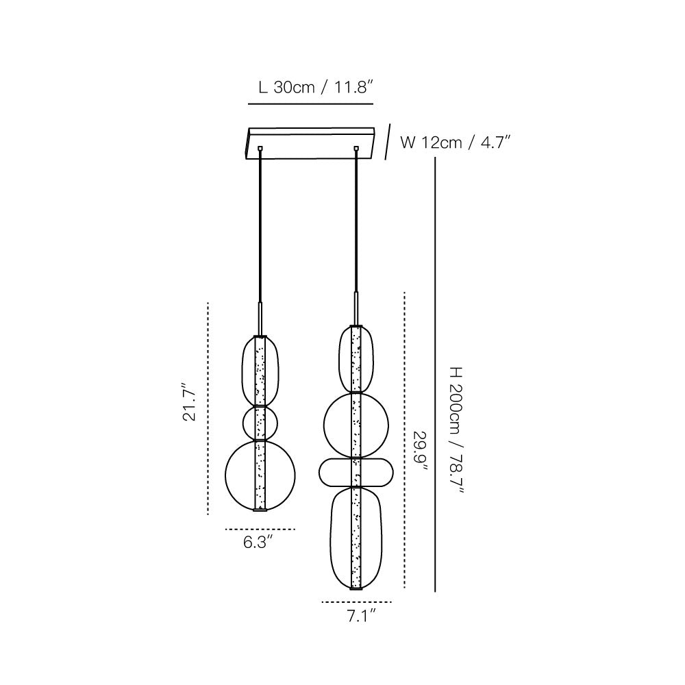 Serena Glass Chandelier