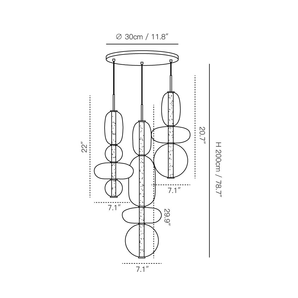 Serena Glass Chandelier