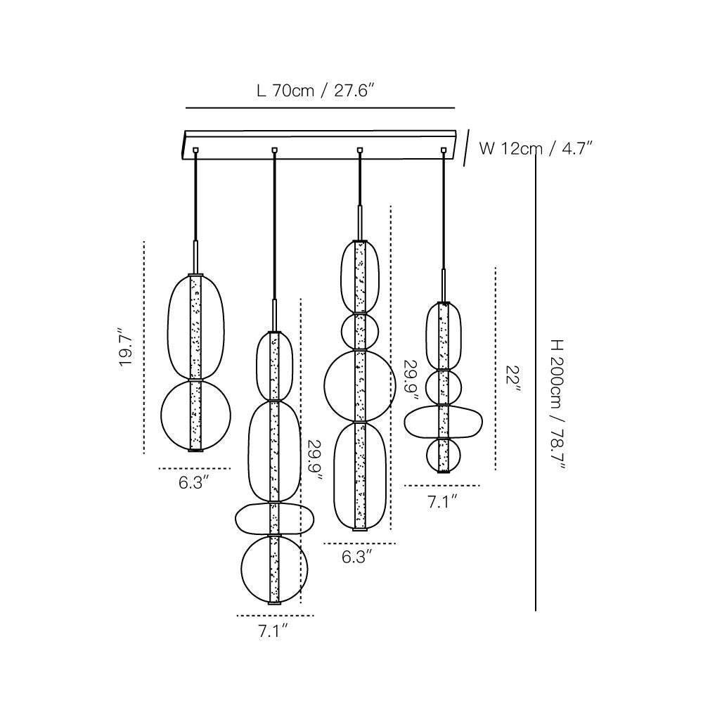 Serena Glass Chandelier