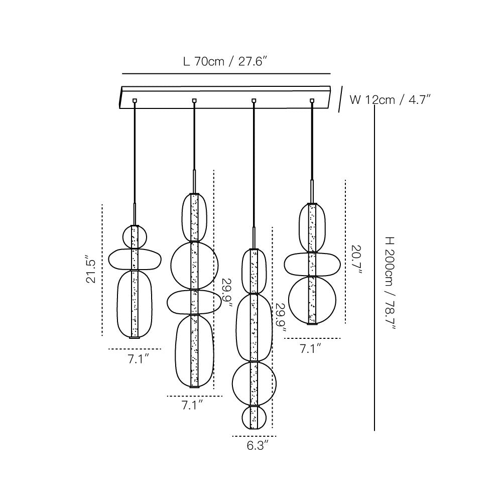 Serena Glass Chandelier
