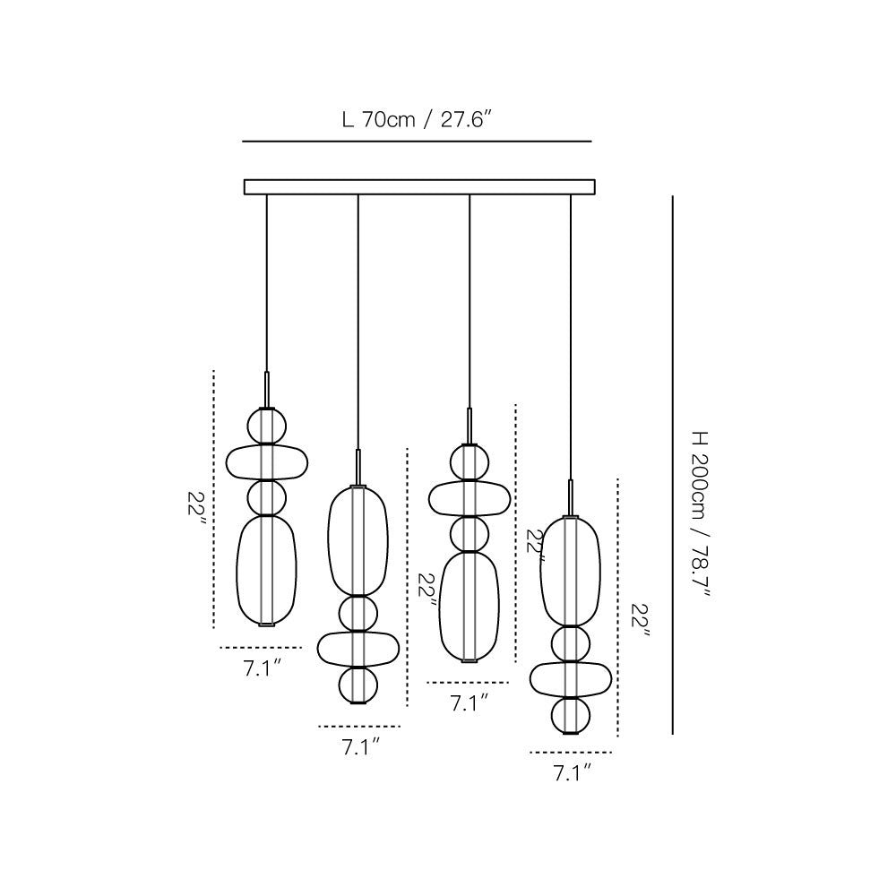Serena Glass Chandelier
