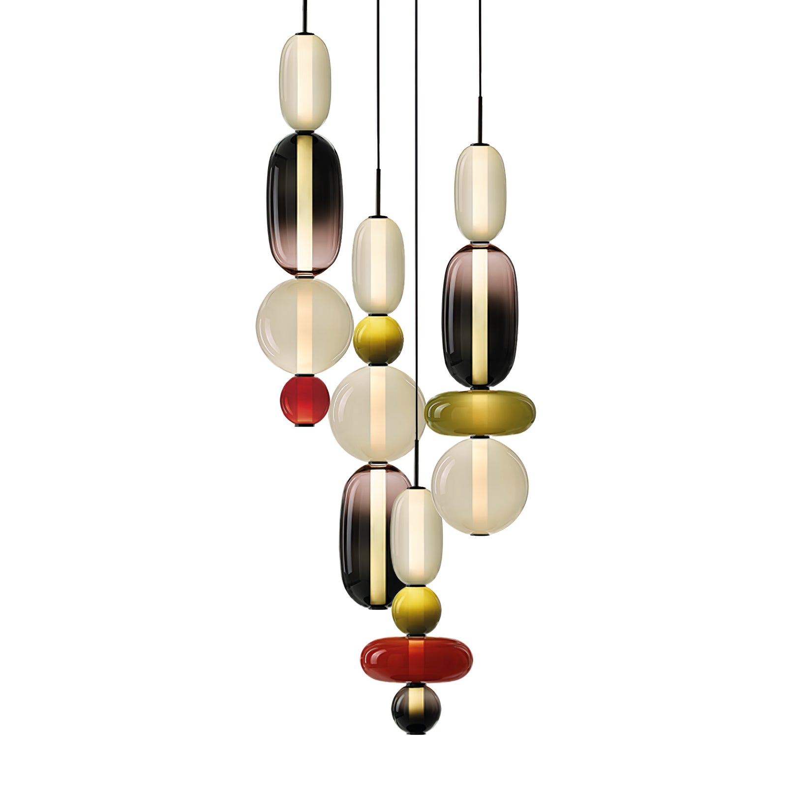 Candied Glass Combo Pendant Light-Neutral Decor