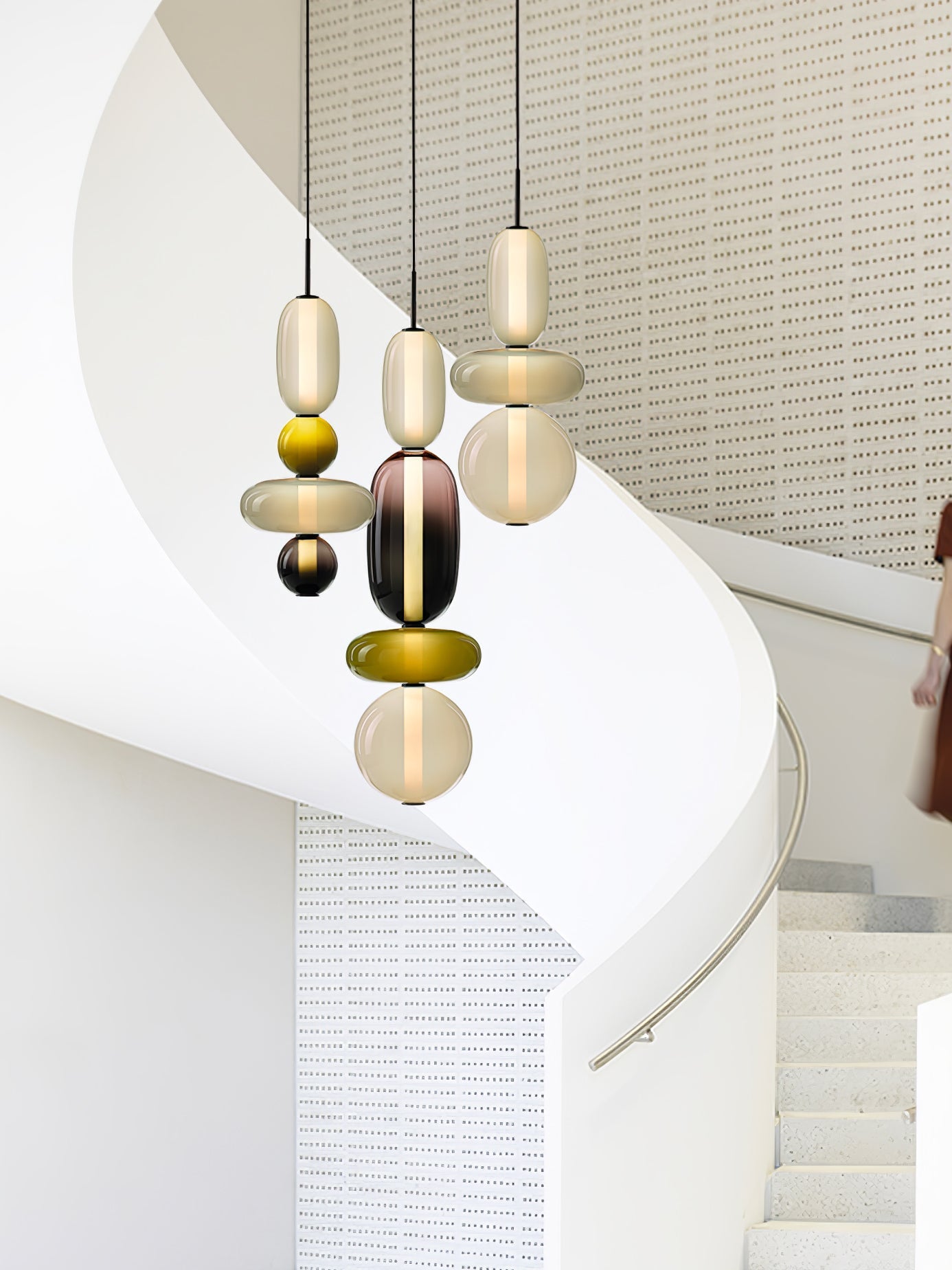 Candied Glass Combo Pendant Light-Neutral Decor