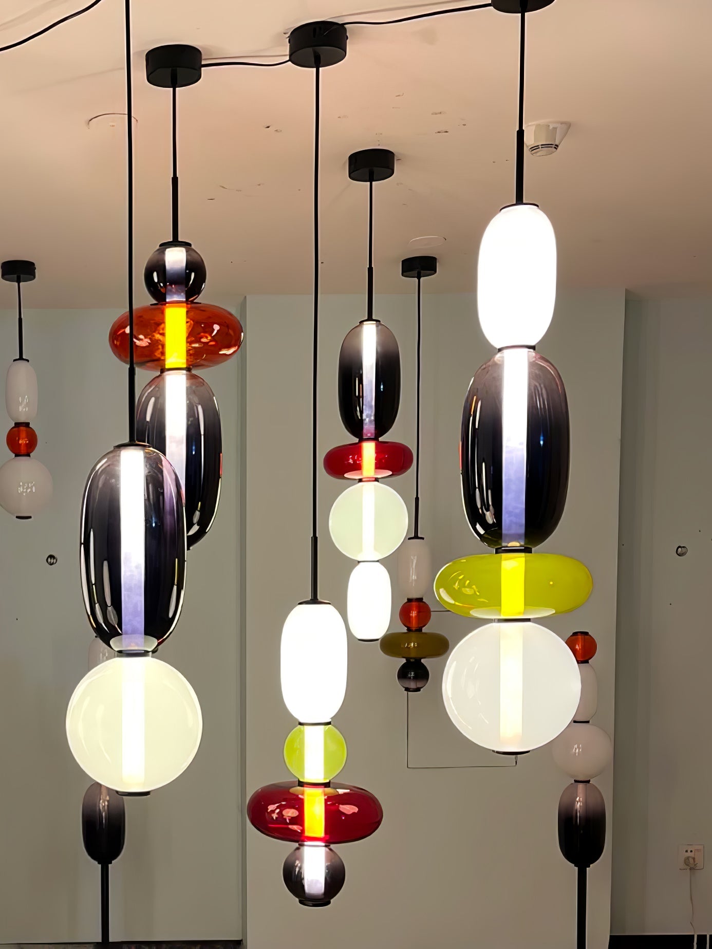 Candied Glass Combo Pendant Light-Neutral Decor