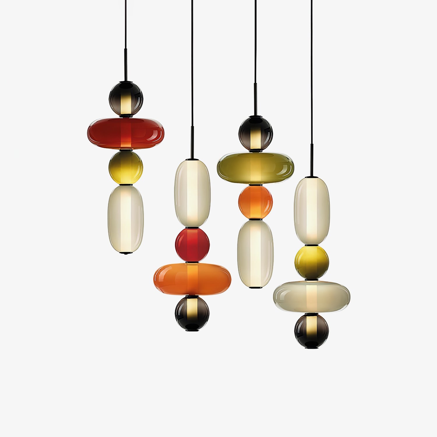 Candied Glass Combo Pendant Light-Neutral Decor