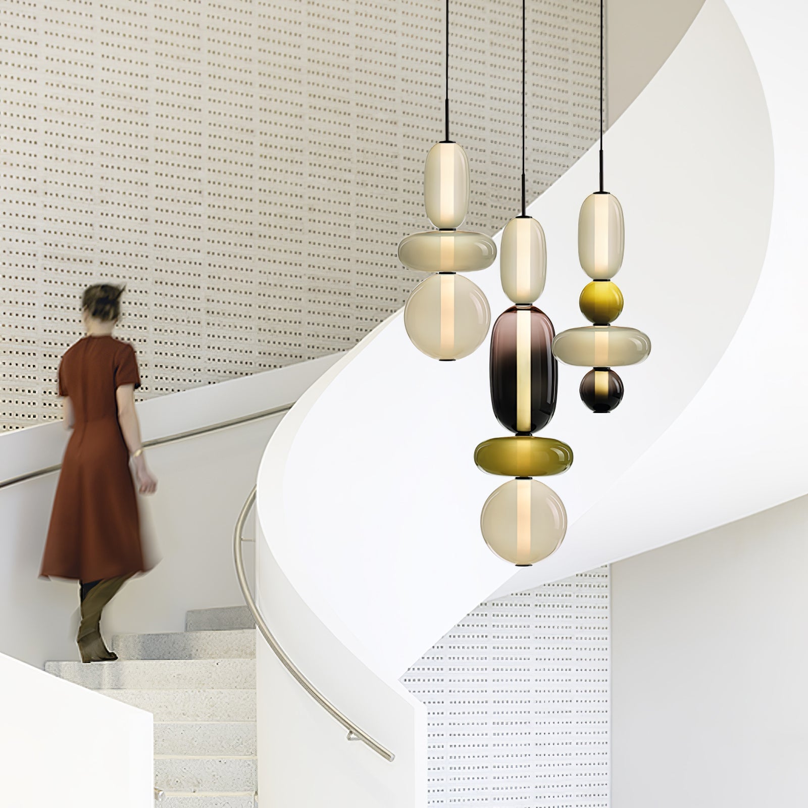 Daelen Glass Acrylic Artistic Pendant Light-Neutral Decor