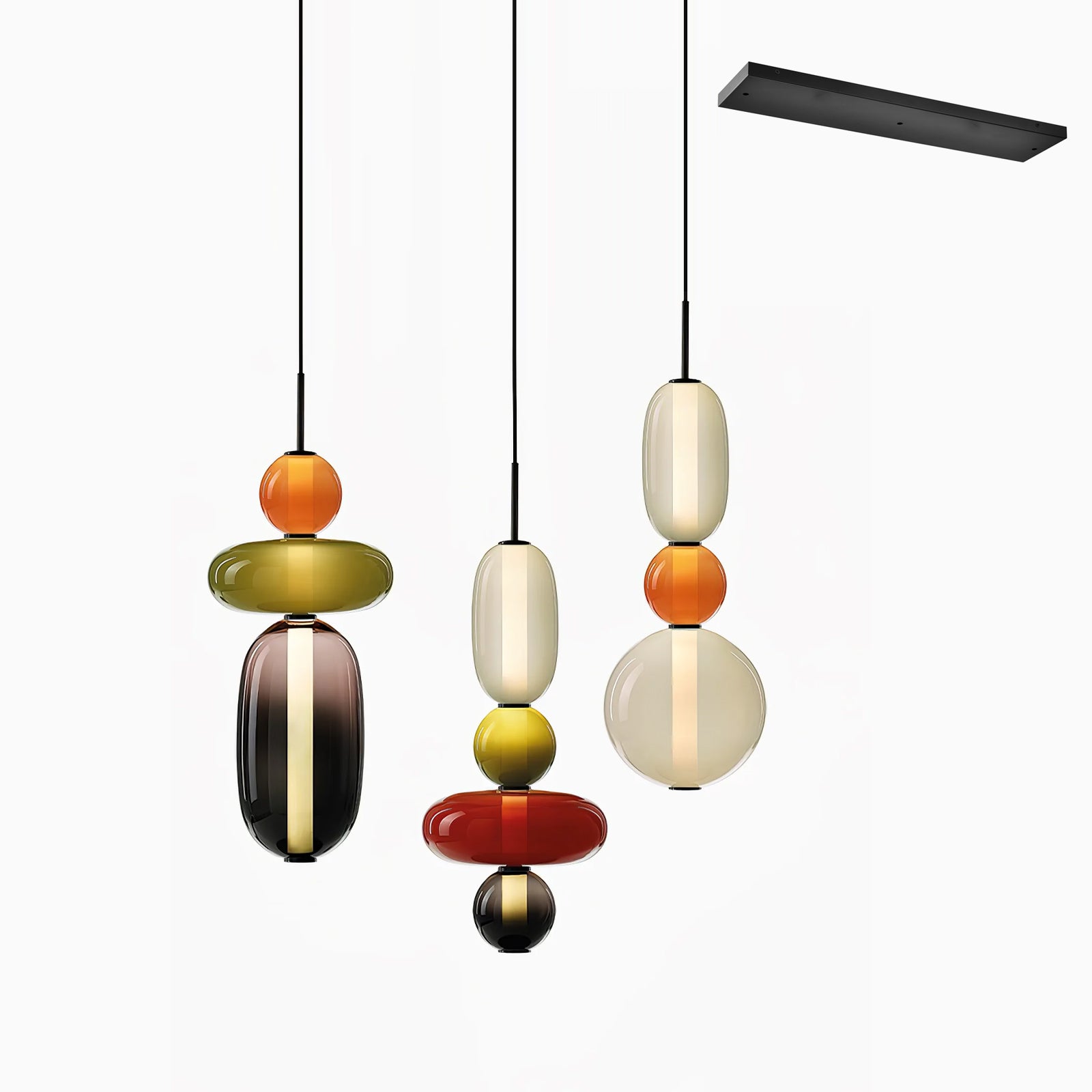 Candied Glass Combo Pendant Light-Neutral Decor