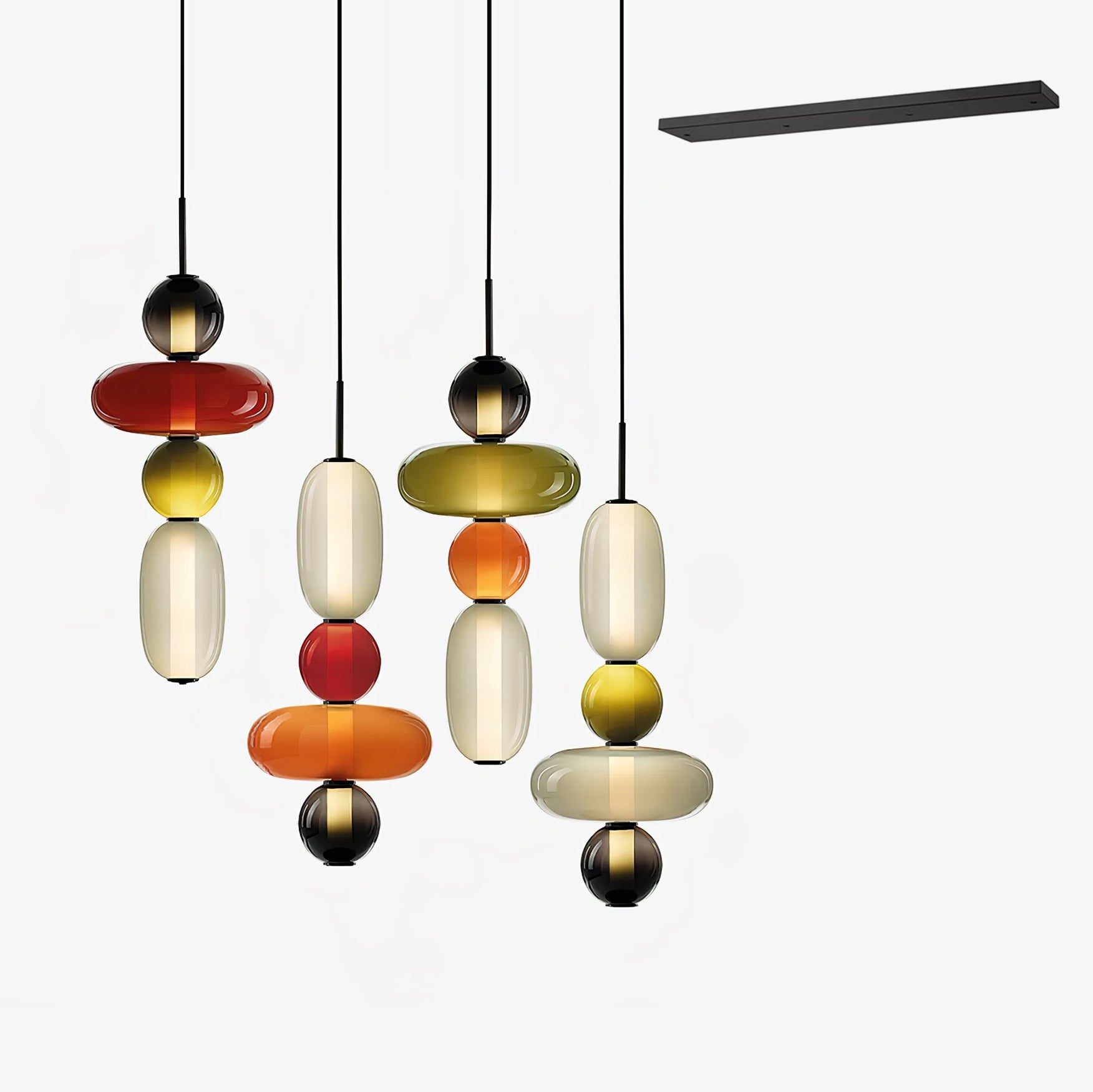 Candied Glass Combo Pendant Light-Neutral Decor