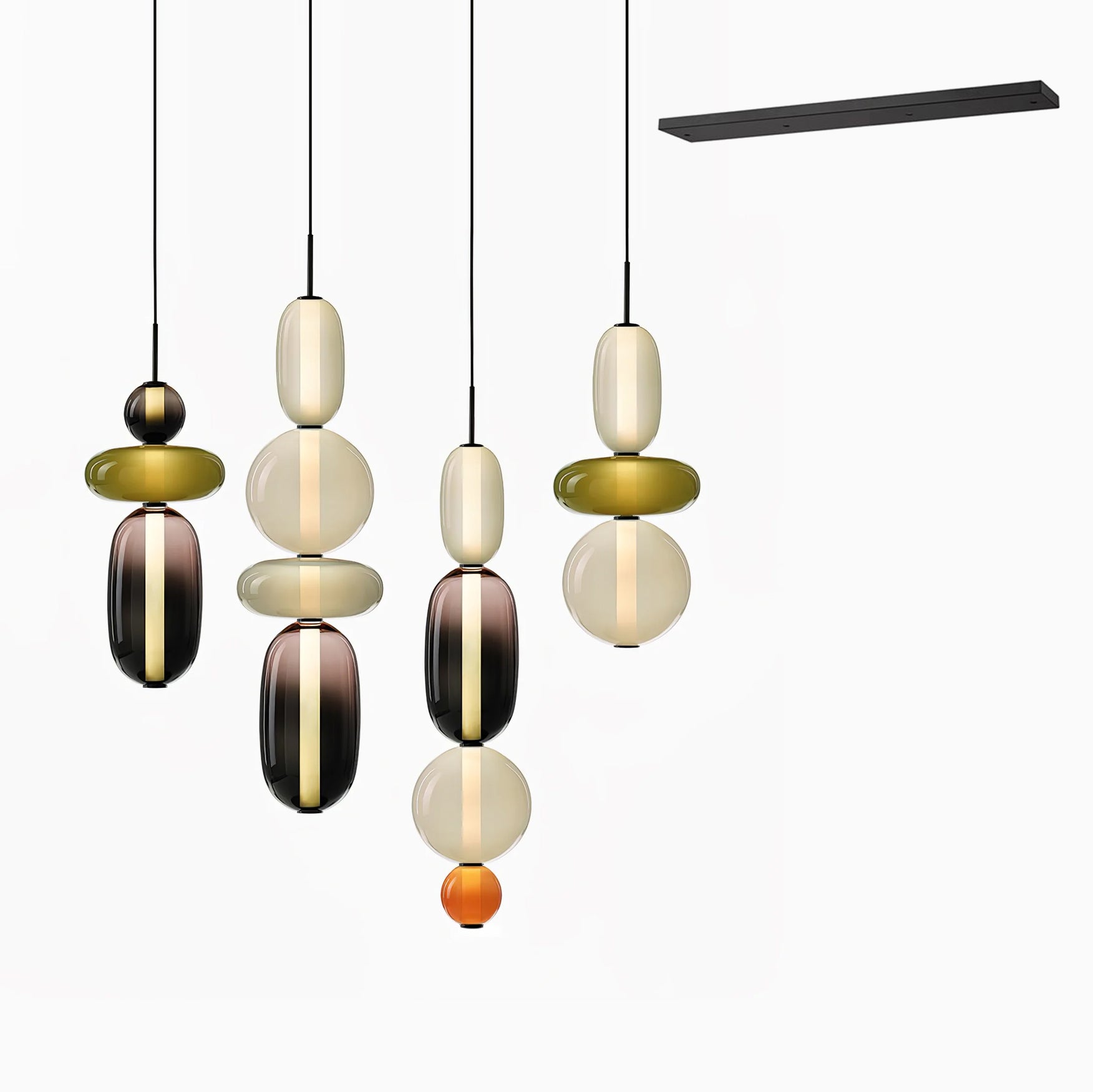 Candied Glass Combo Pendant Light-Neutral Decor