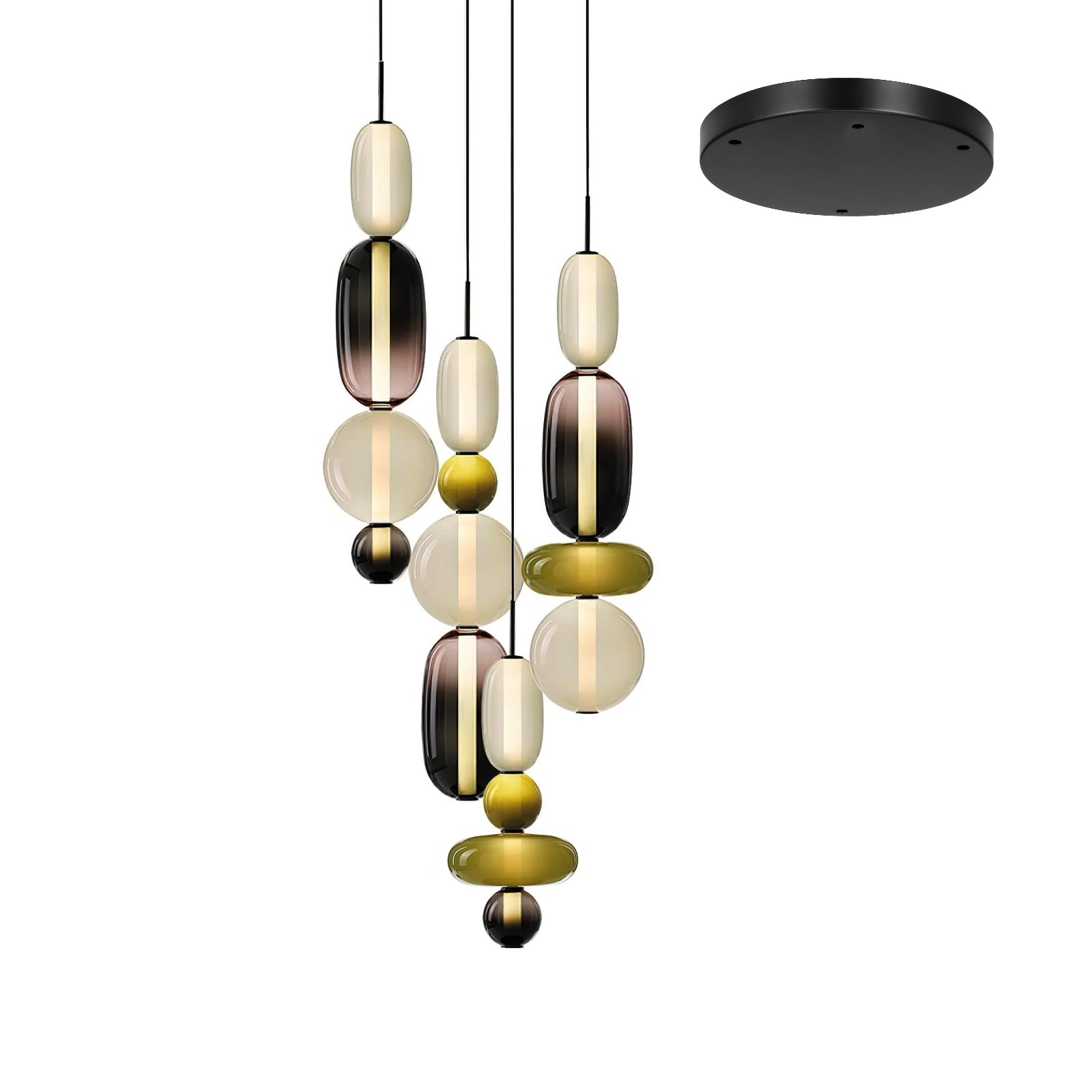 Candied Glass Combo Pendant Light-Neutral Decor
