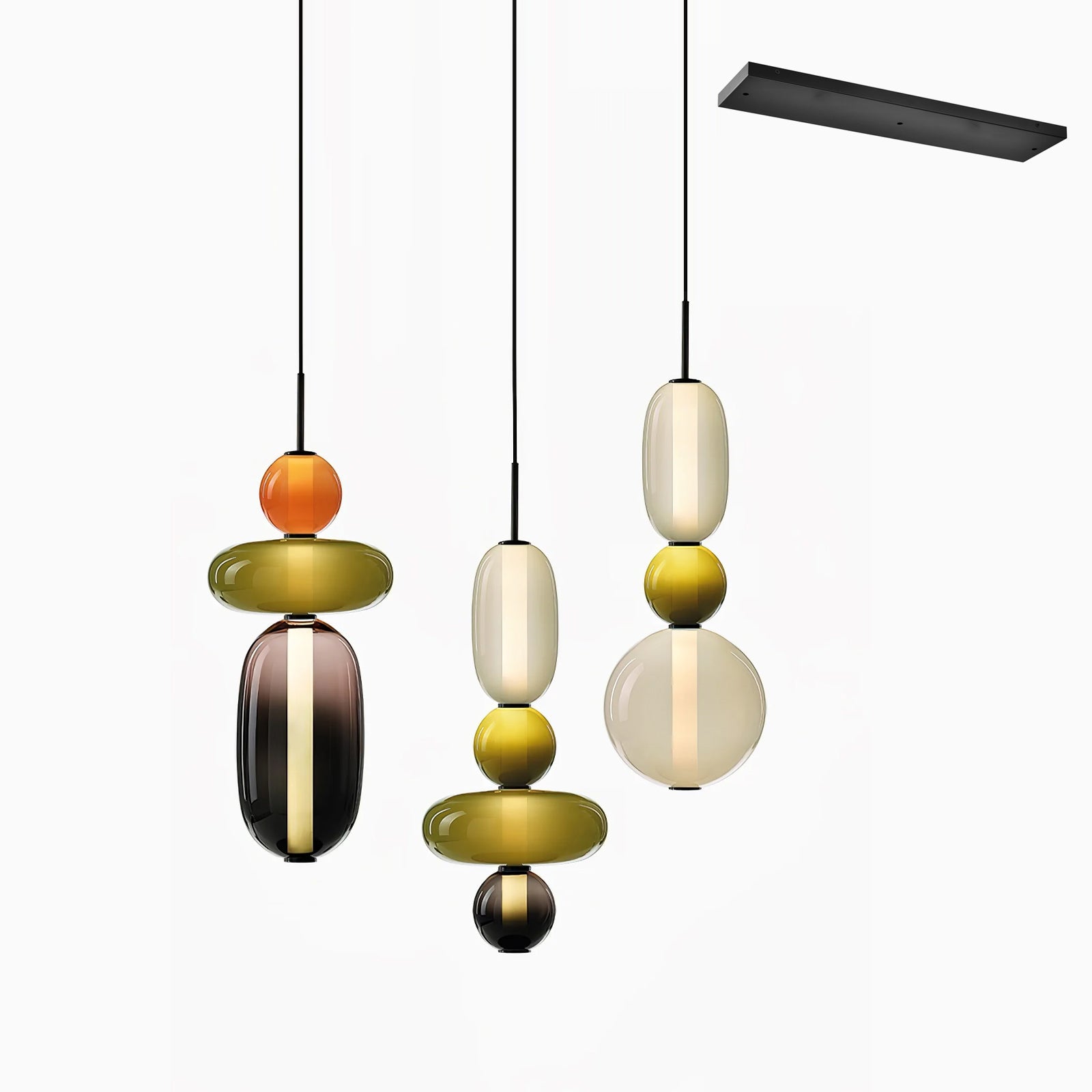Candied Glass Combo Pendant Light-Neutral Decor
