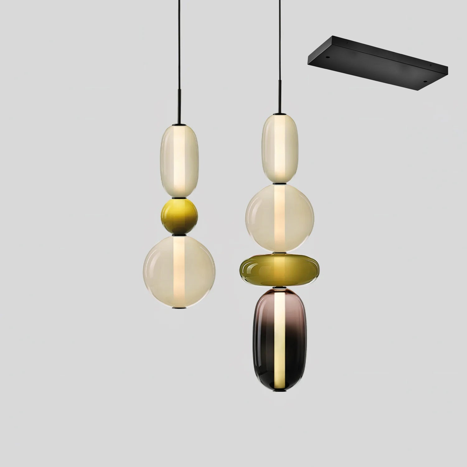 Candied Glass Combo Pendant Light-Neutral Decor