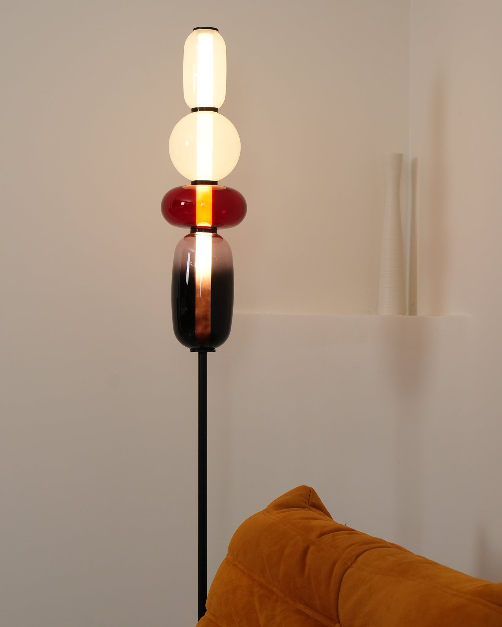 Ririxy Floor Light Candiedplayful Glass-Neutral Decor