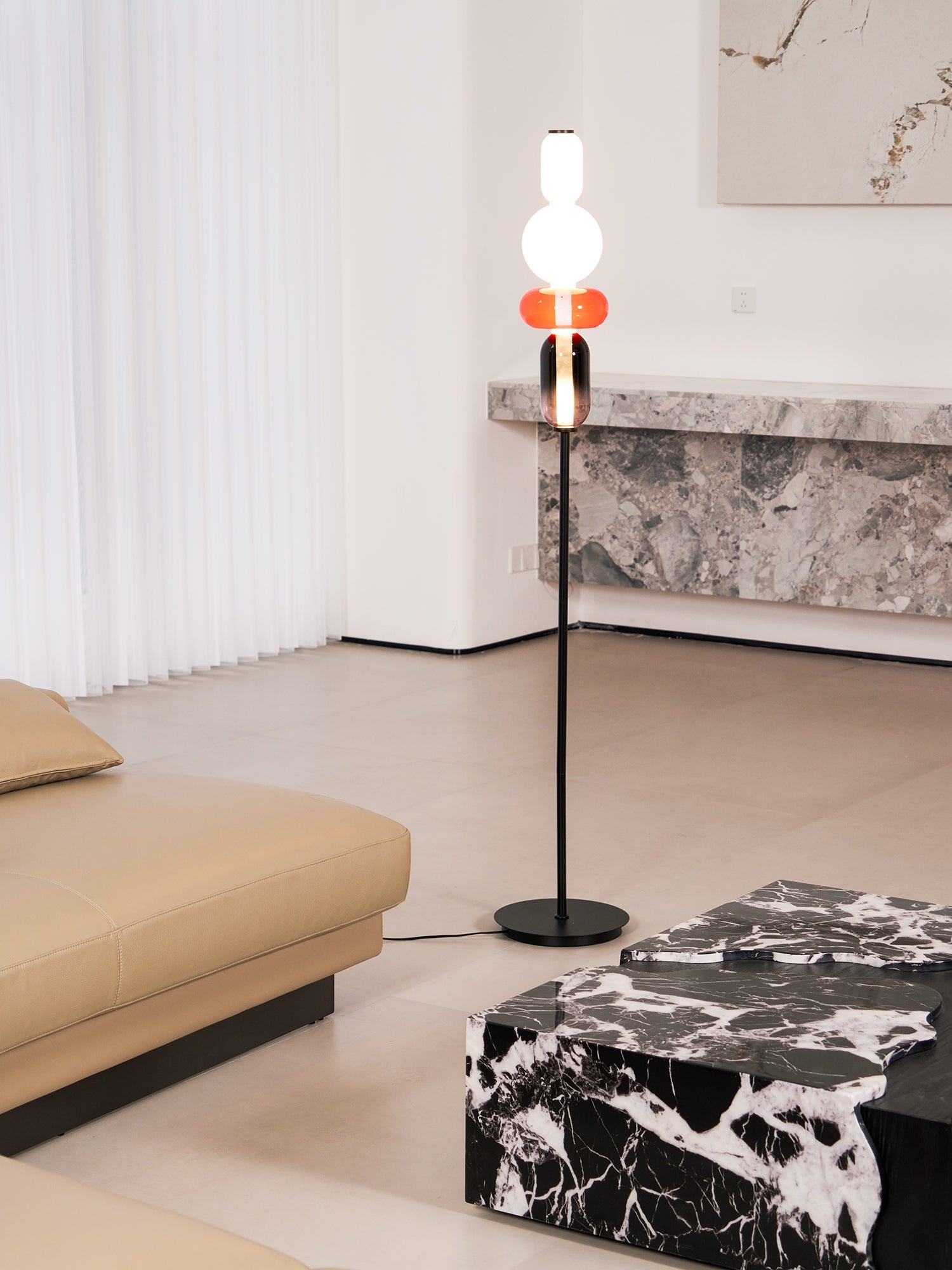 Ririxy Floor Light Candiedplayful Glass-Neutral Decor