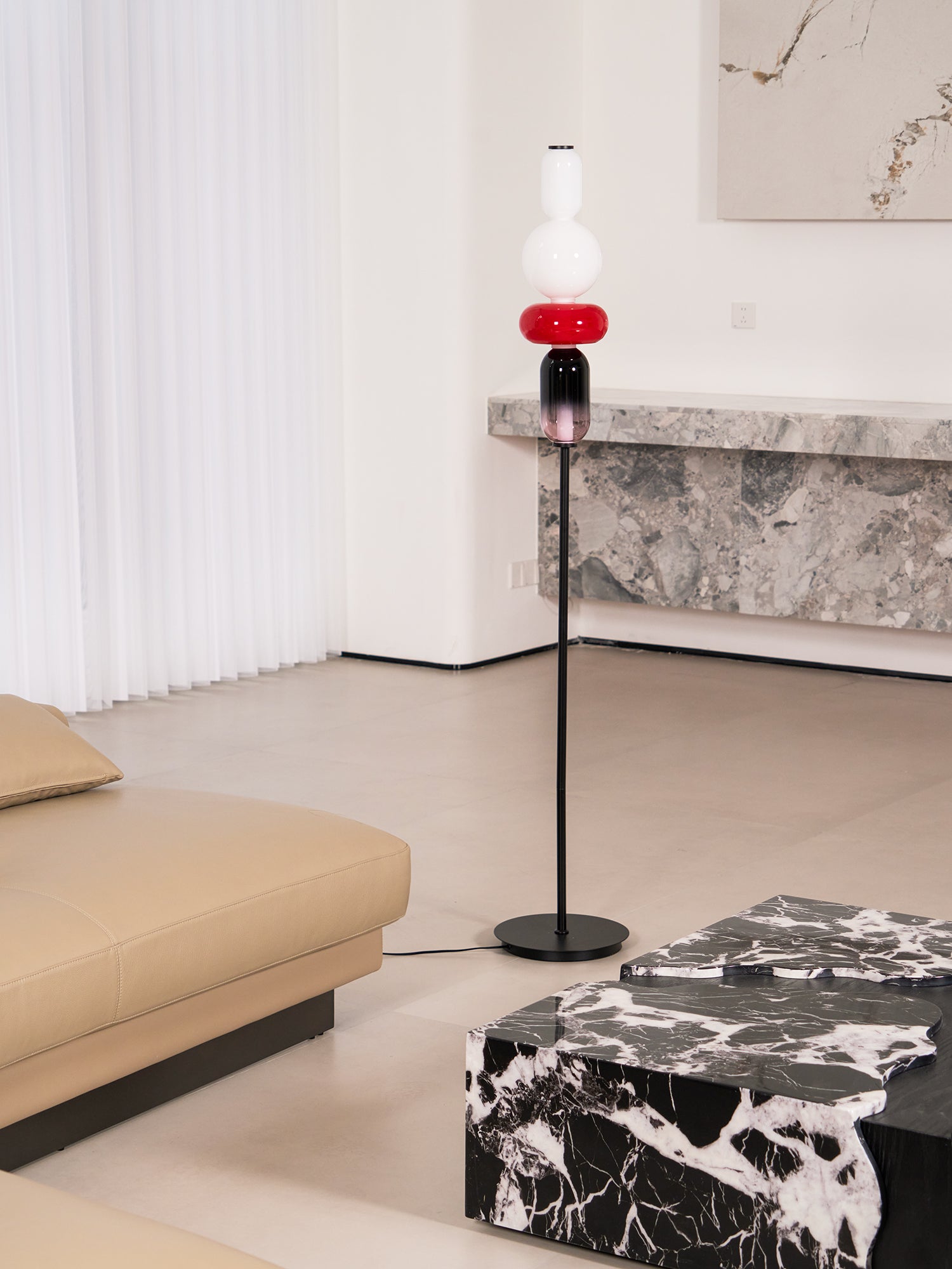 Ririxy Floor Light Candiedplayful Glass-Neutral Decor