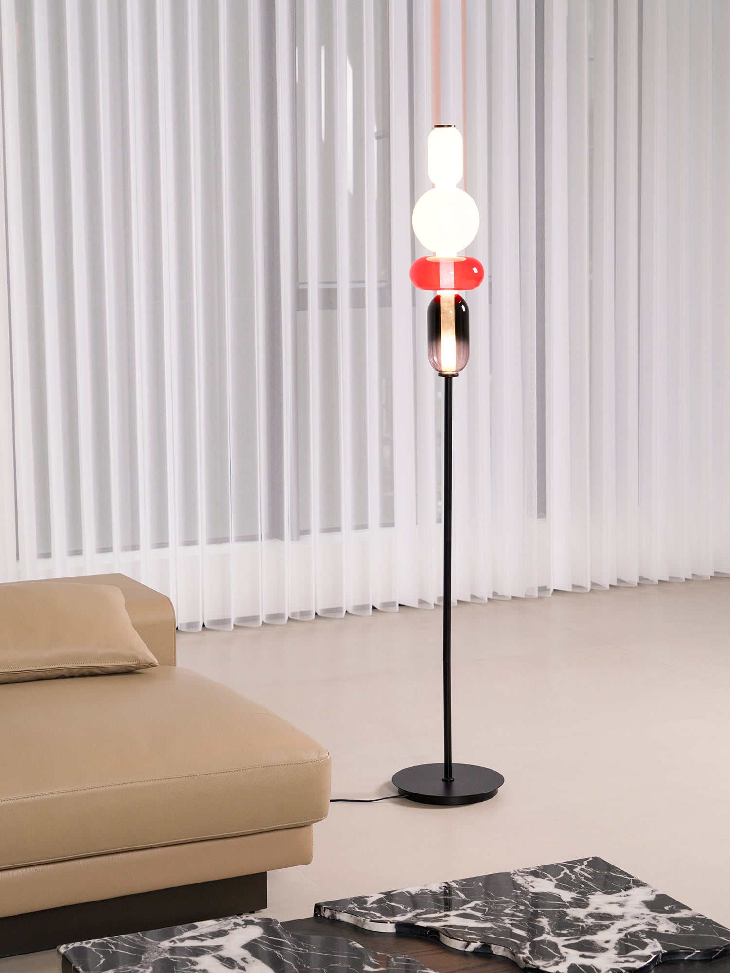 Ririxy Floor Light Candiedplayful Glass-Neutral Decor