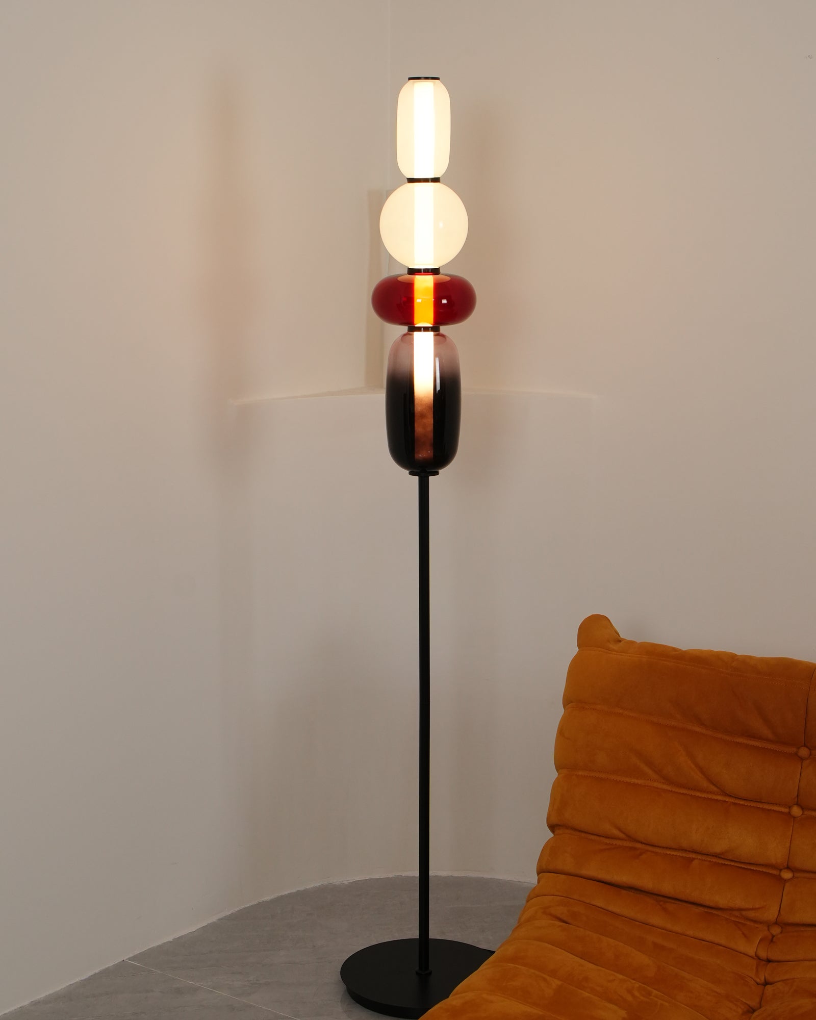 Ririxy Floor Light Candiedplayful Glass-Neutral Decor