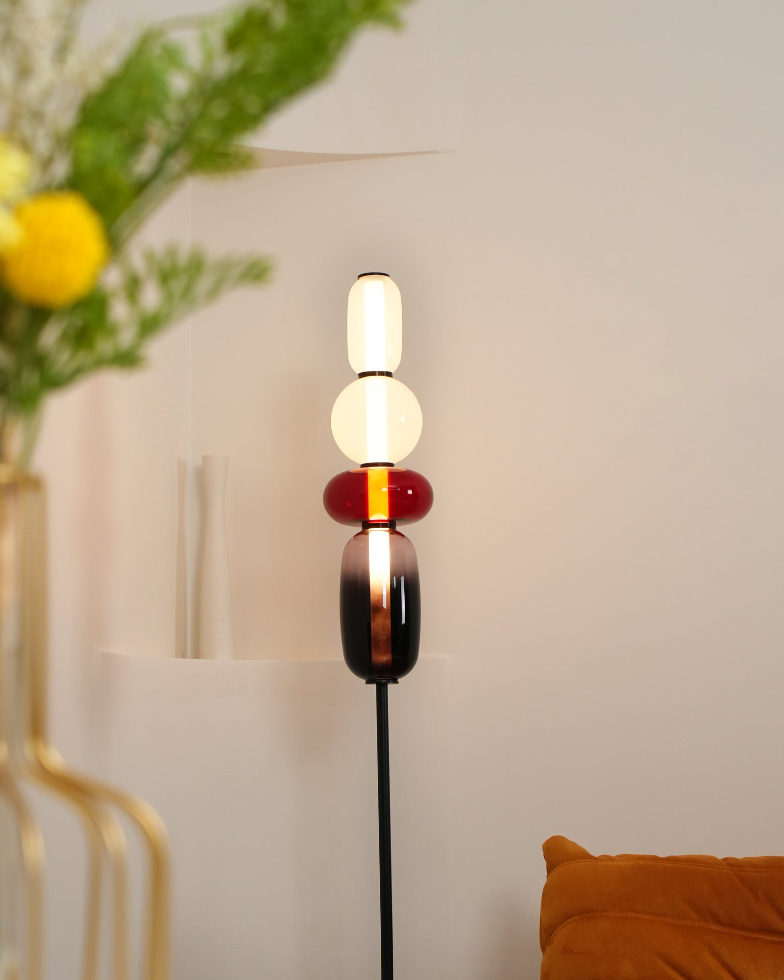 Ririxy Floor Light Candiedplayful Glass-Neutral Decor