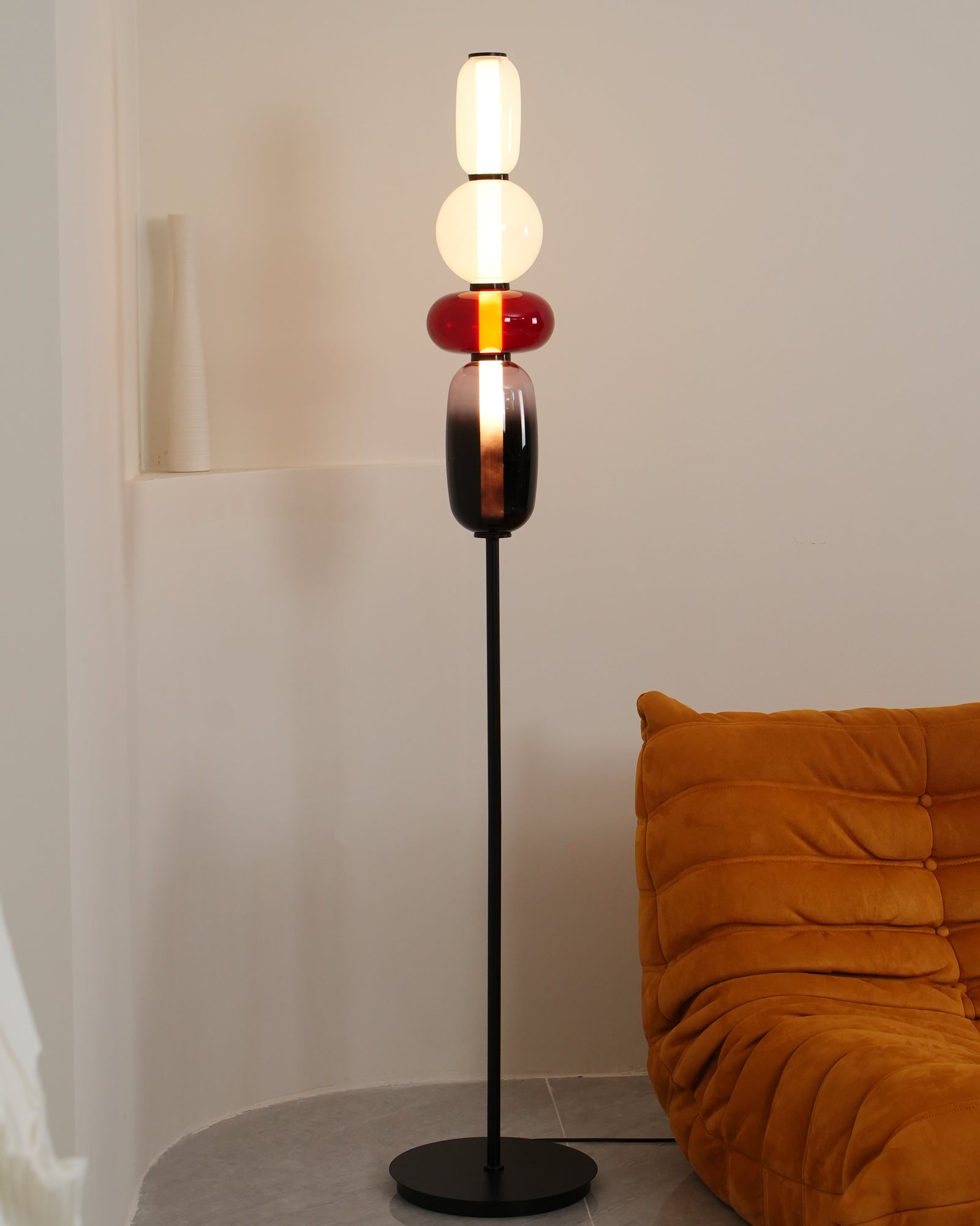 Ririxy Floor Light Candiedplayful Glass-Neutral Decor
