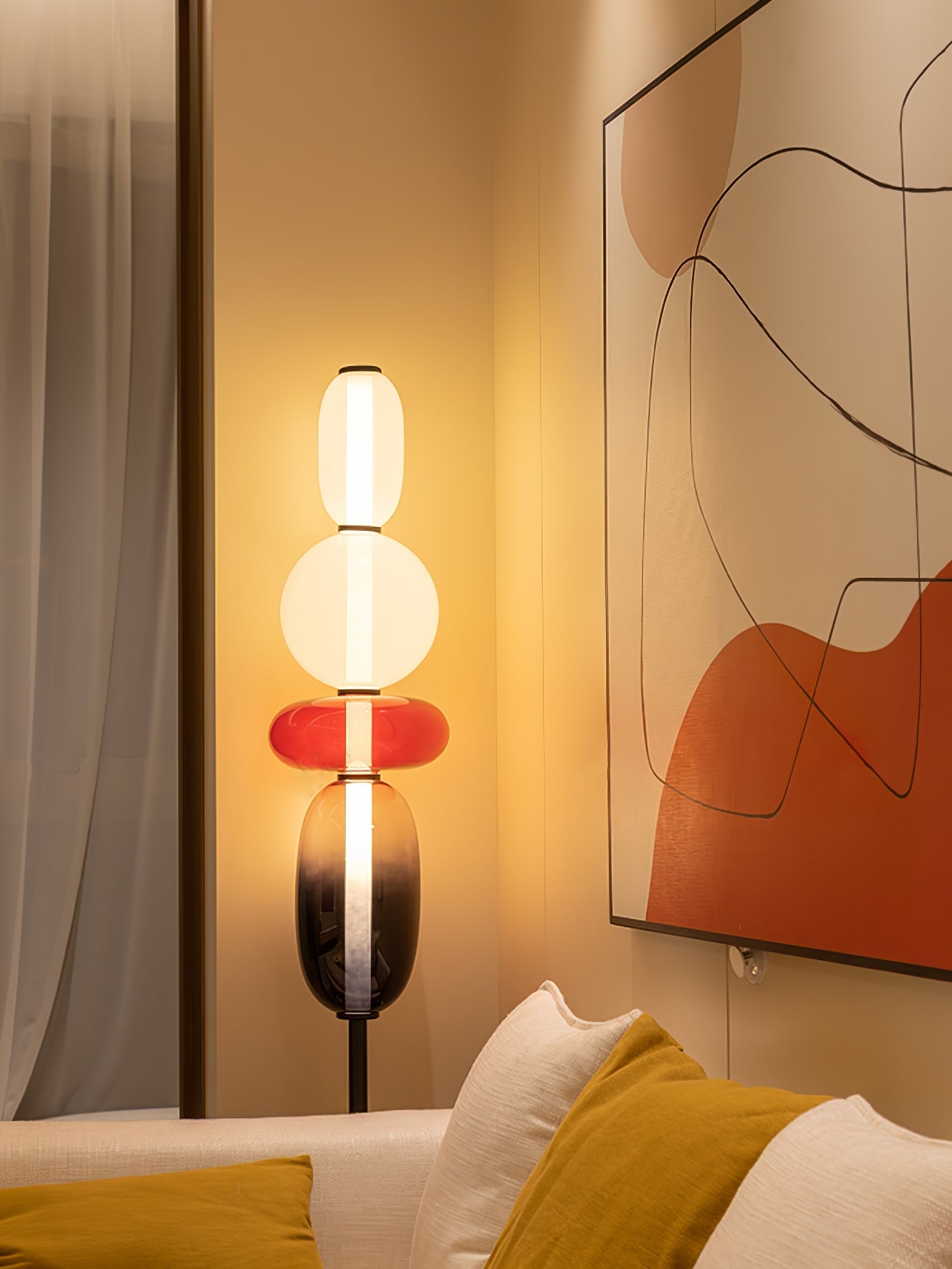 Ririxy Floor Light Candiedplayful Glass-Neutral Decor