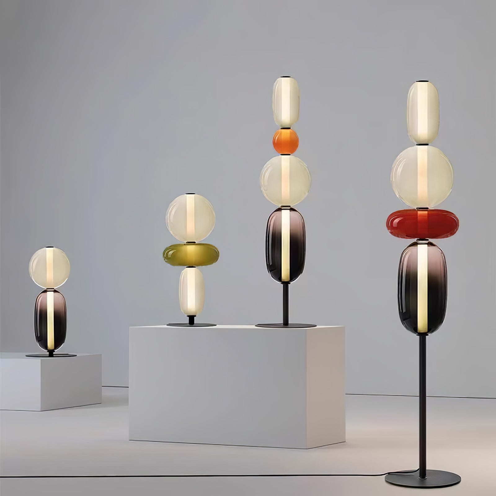 Ririxy Floor Light Candiedplayful Glass-Neutral Decor