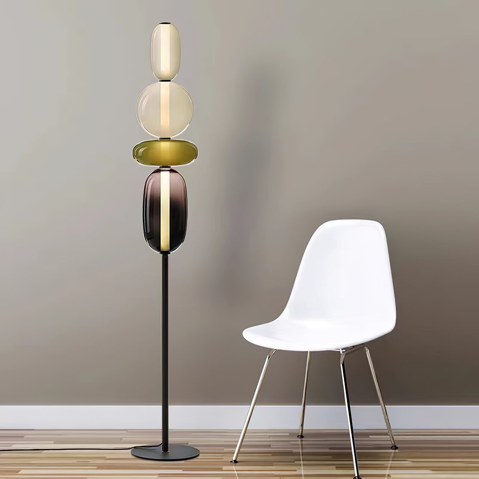 Ririxy Floor Light Candiedplayful Glass-Neutral Decor