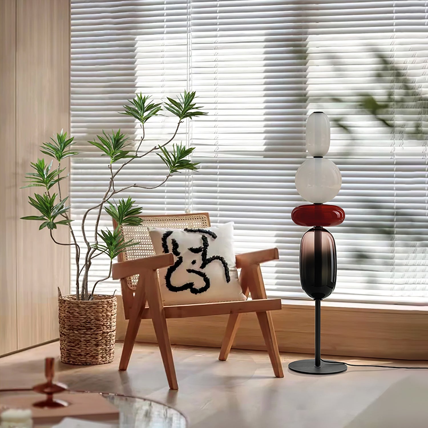 Ririxy Floor Light Candiedplayful Glass-Neutral Decor
