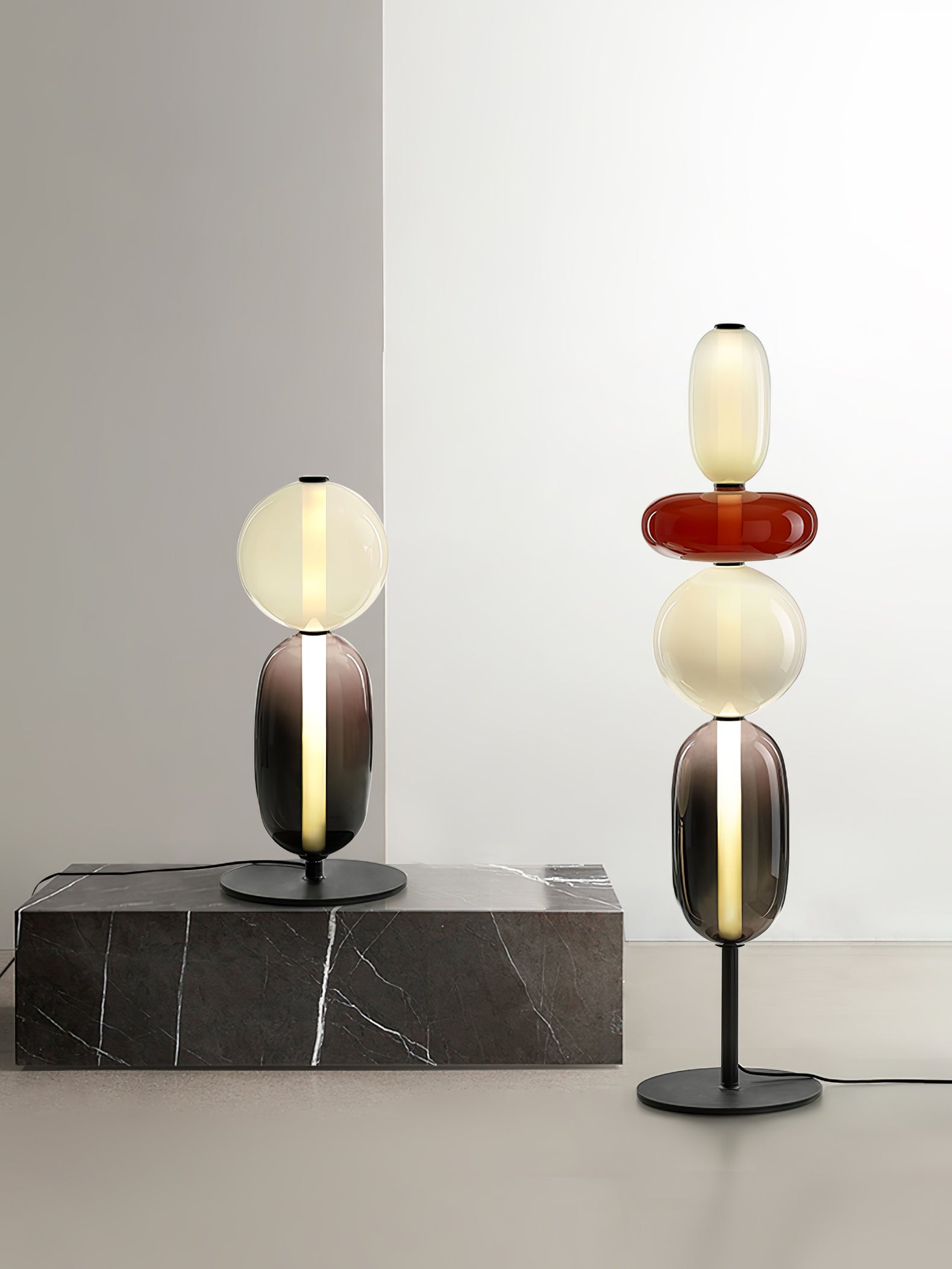 Ririxy Floor Light Candiedplayful Glass-Neutral Decor