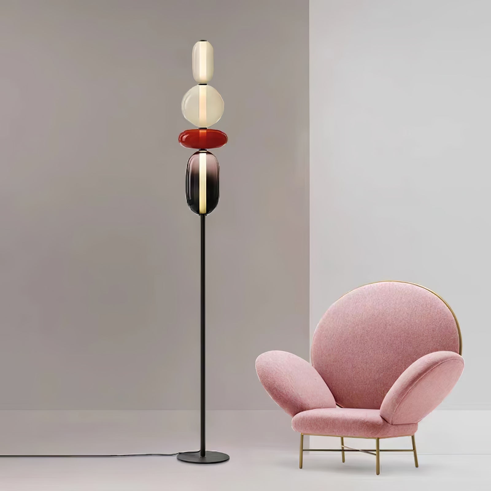 Ririxy Floor Light Candiedplayful Glass-Neutral Decor