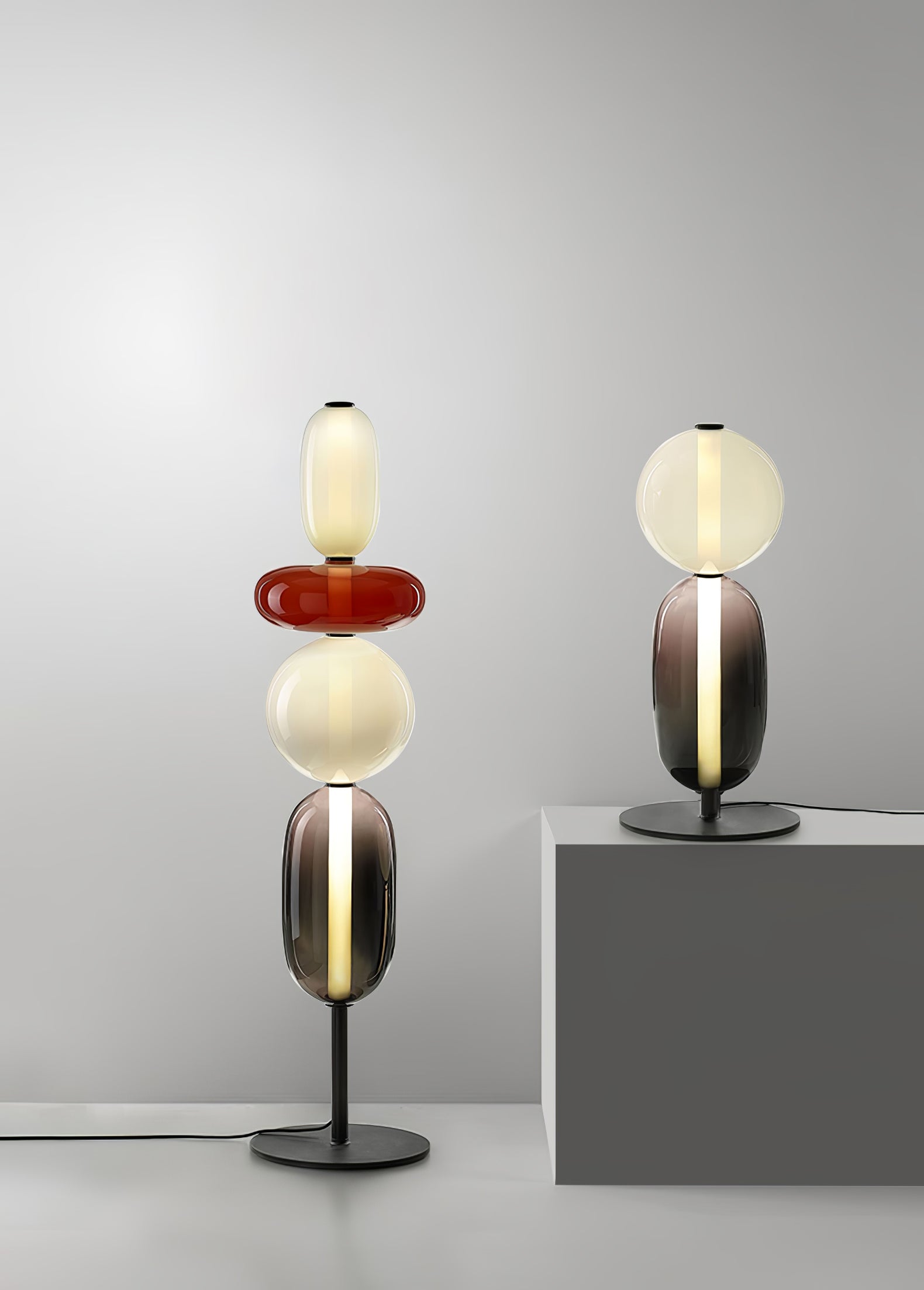 Ririxy Floor Light Candiedplayful Glass-Neutral Decor
