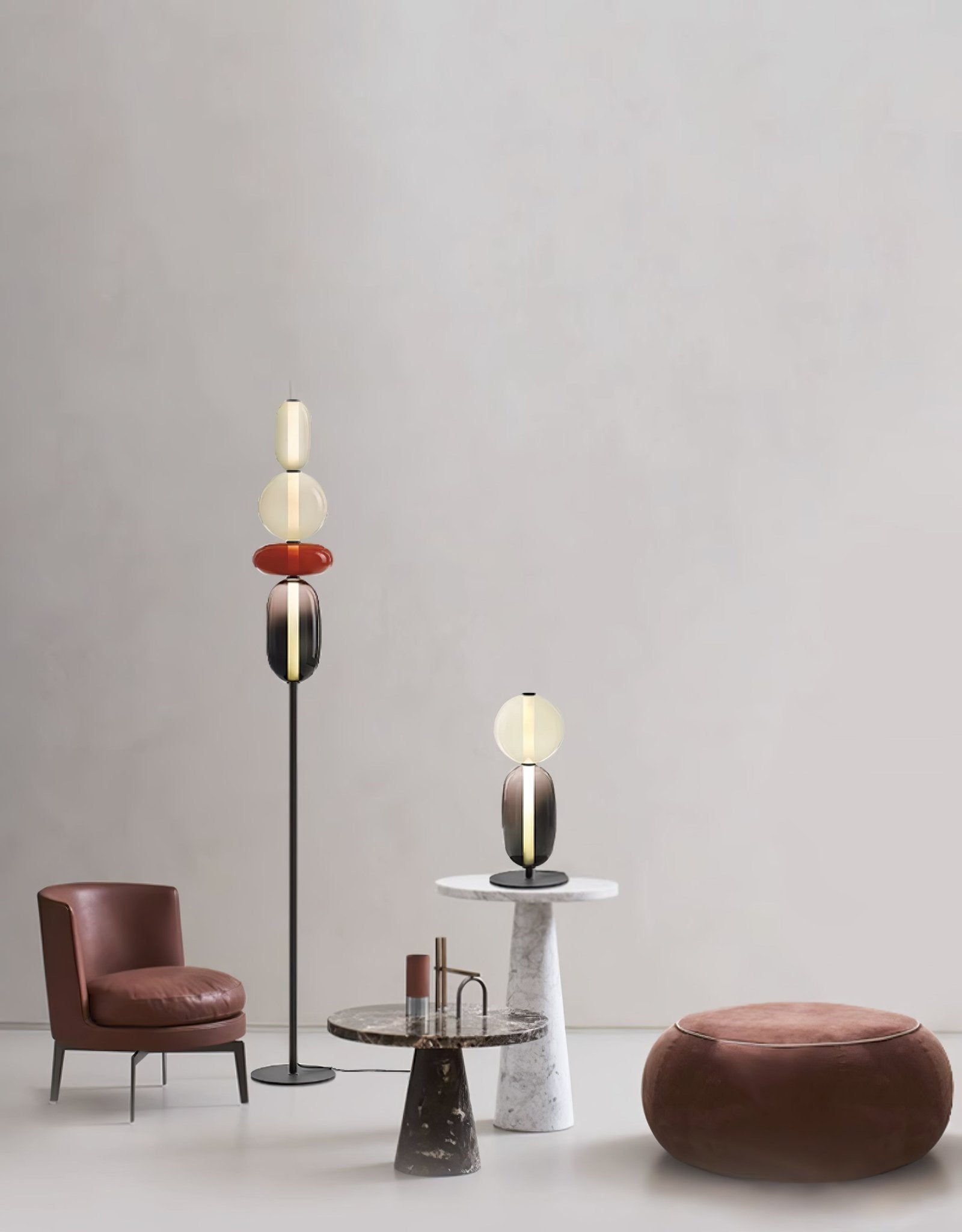 Ririxy Floor Light Candiedplayful Glass-Neutral Decor