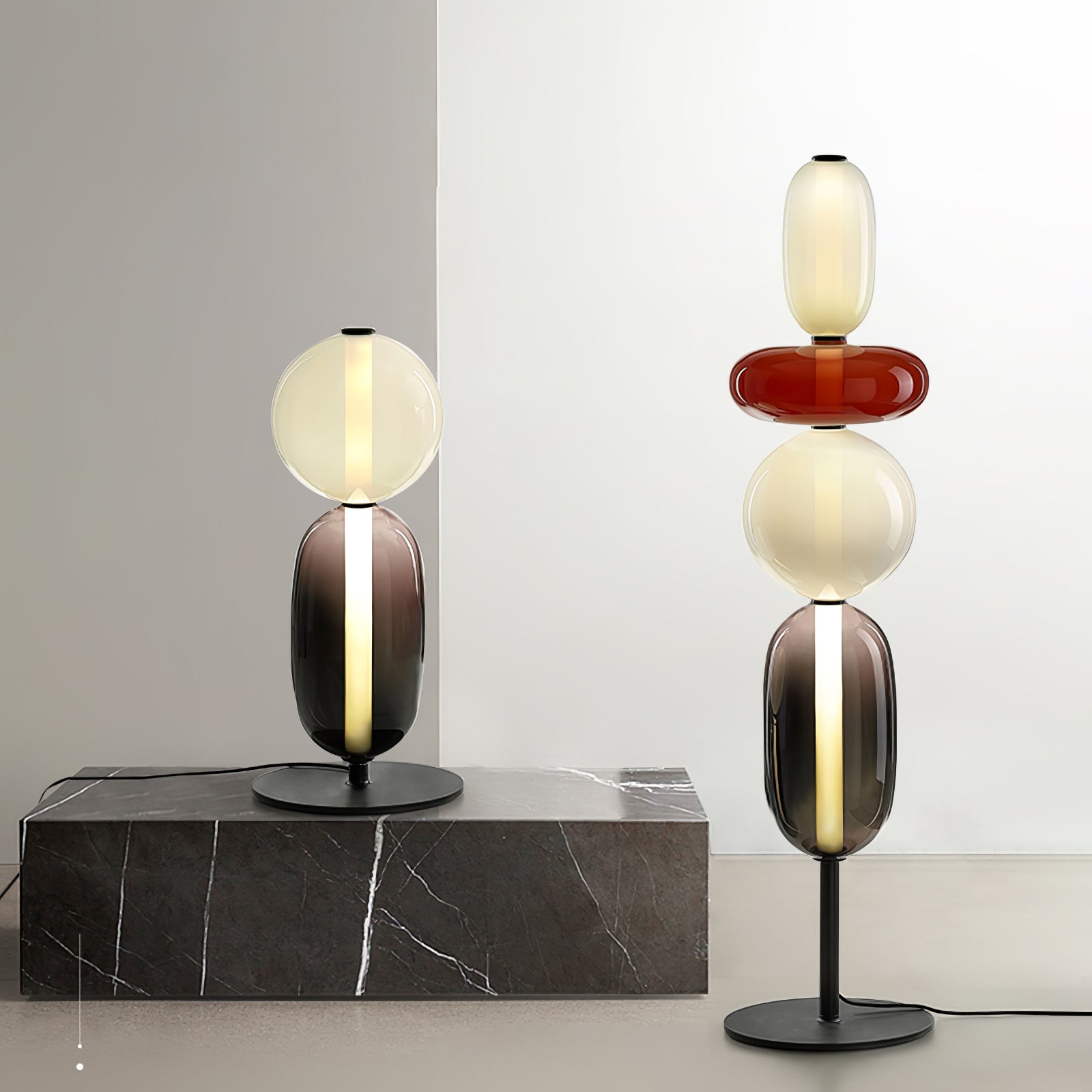 Ririxy Floor Light Candiedplayful Glass-Neutral Decor