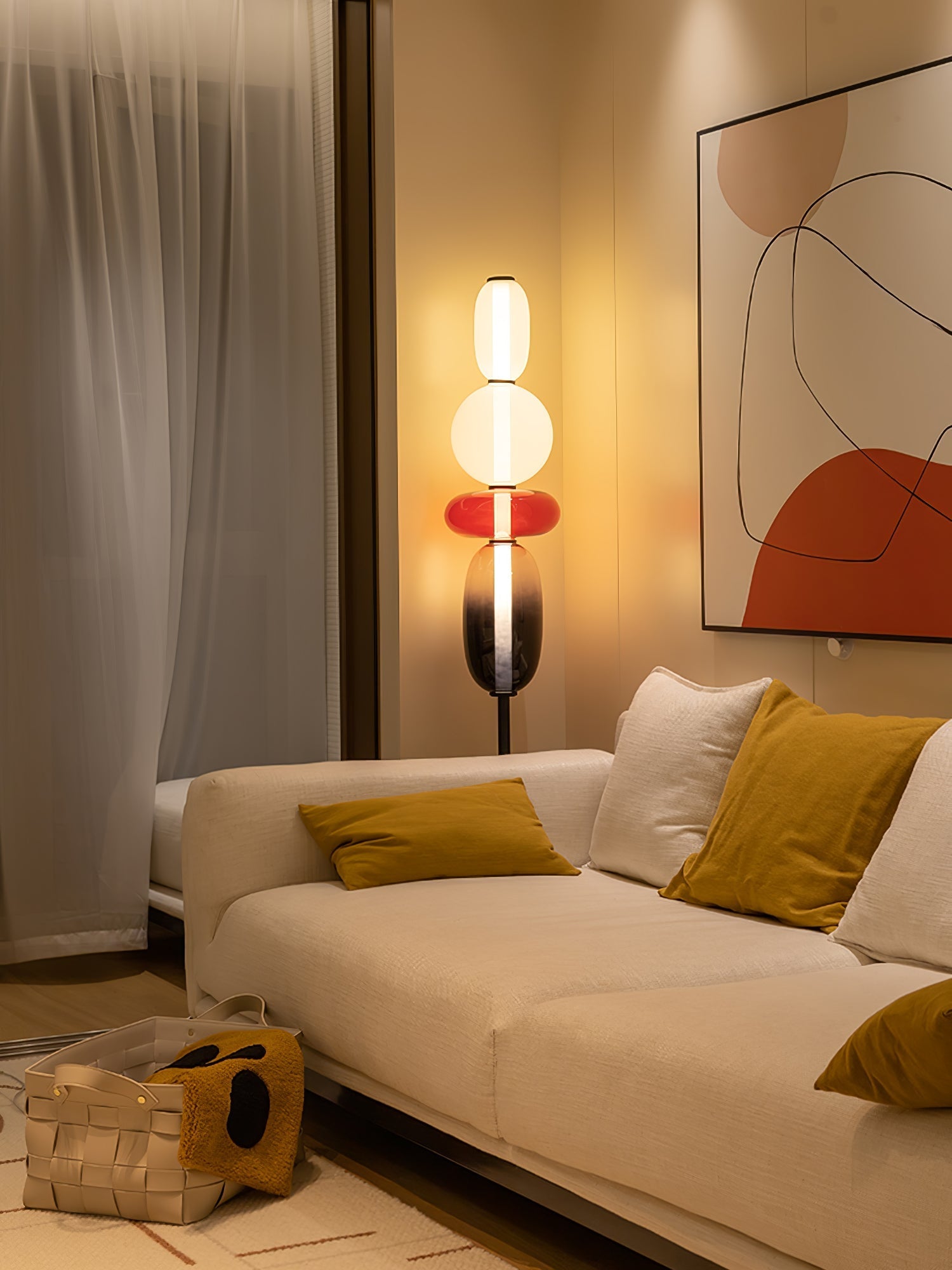 Ririxy Floor Light Candiedplayful Glass-Neutral Decor