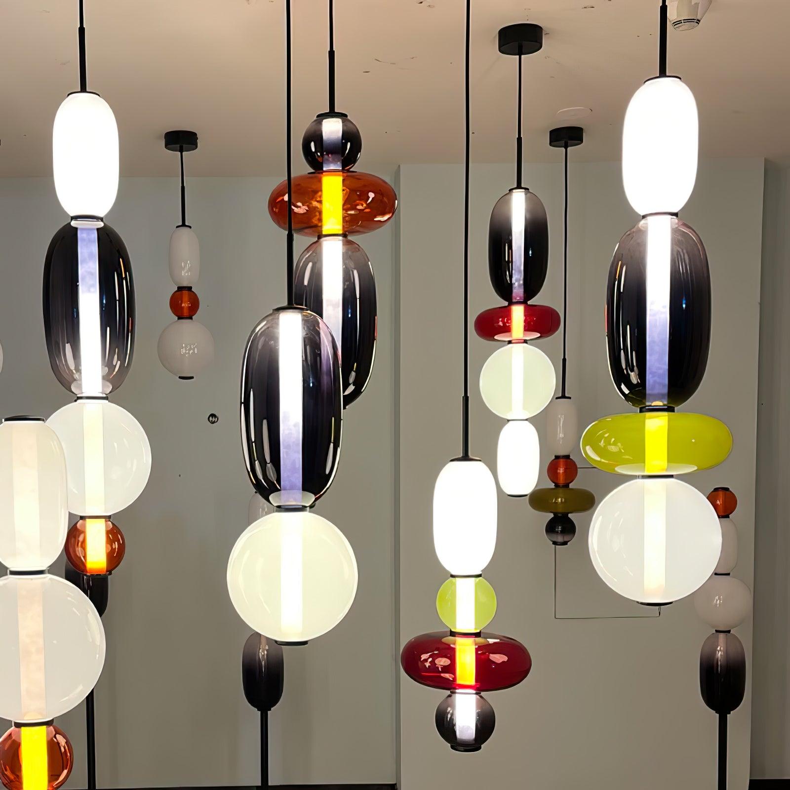 Candied Glass Combo Pendant Light-Neutral Decor