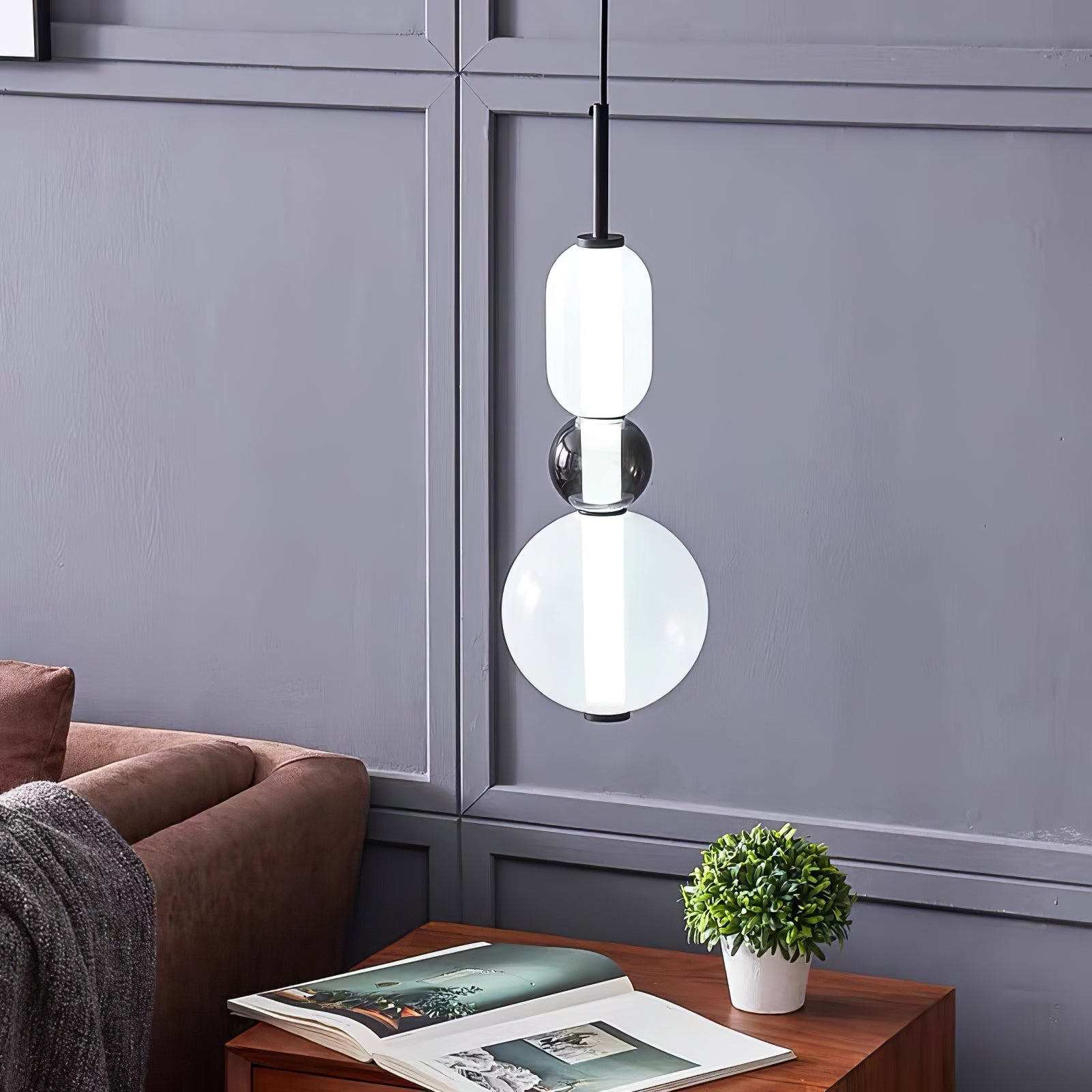 Orba Candied Glass Pendant Light-Neutral Decor