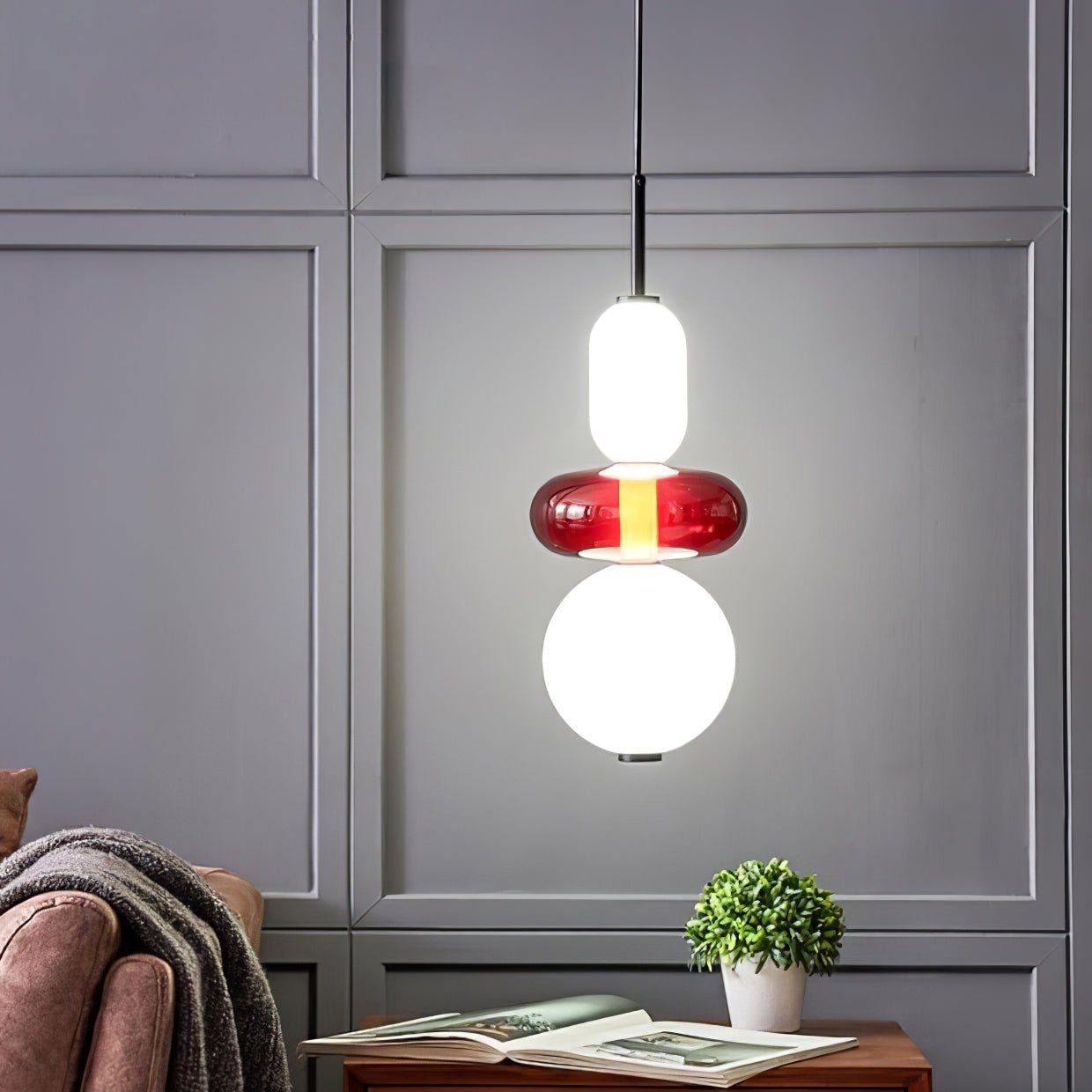Orba Candied Glass Pendant Light-Neutral Decor