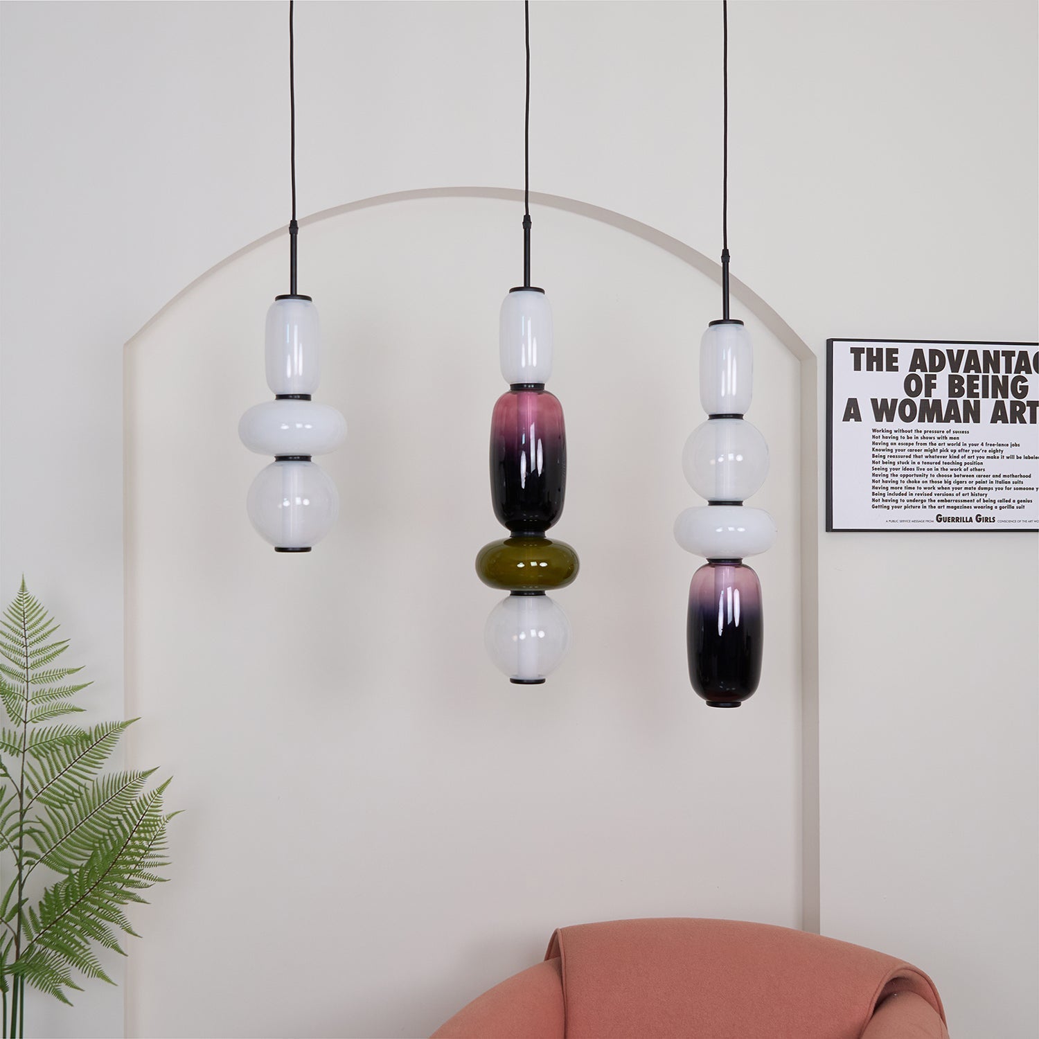 Orba Candied Glass Pendant Light-Neutral Decor