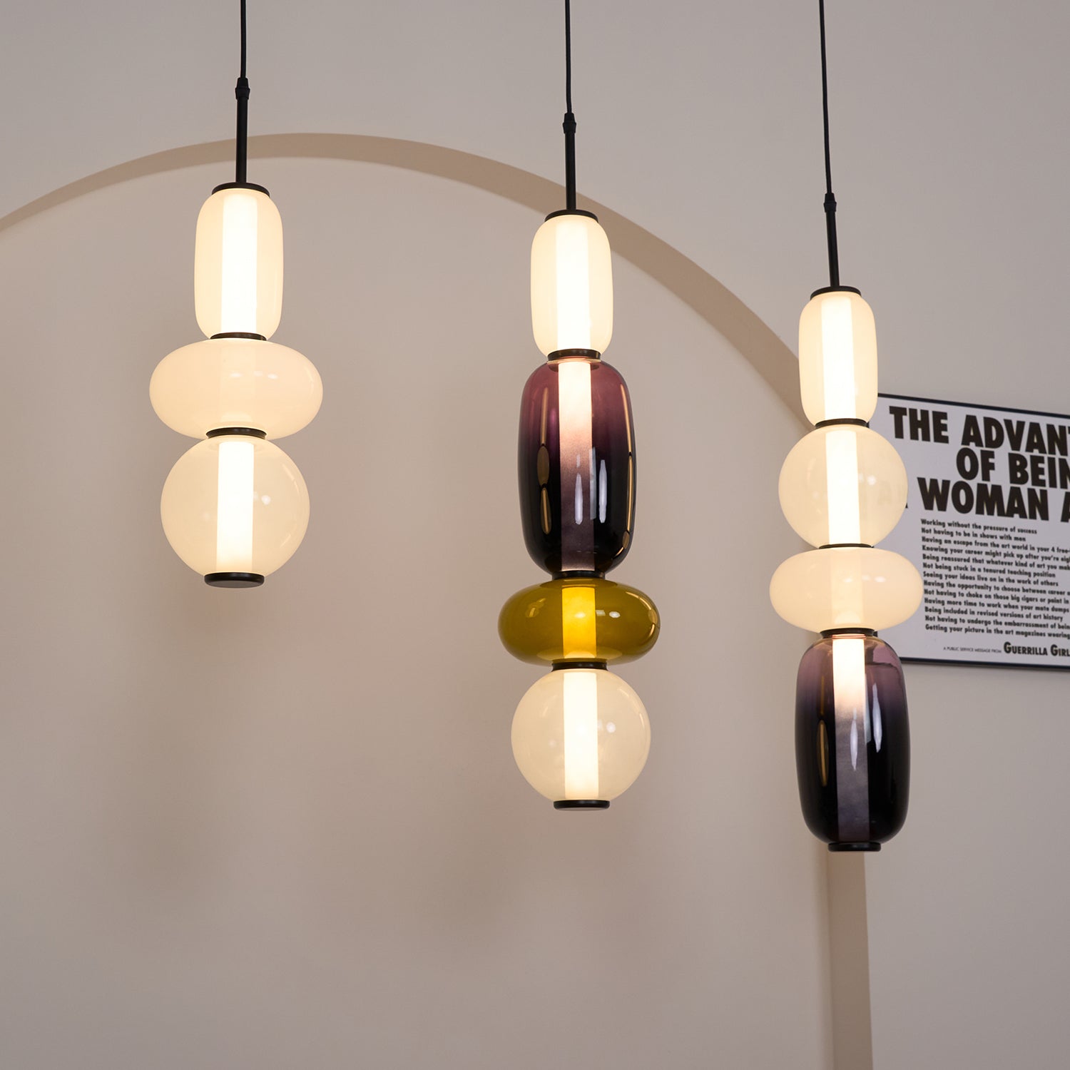 Orba Candied Glass Pendant Light-Neutral Decor