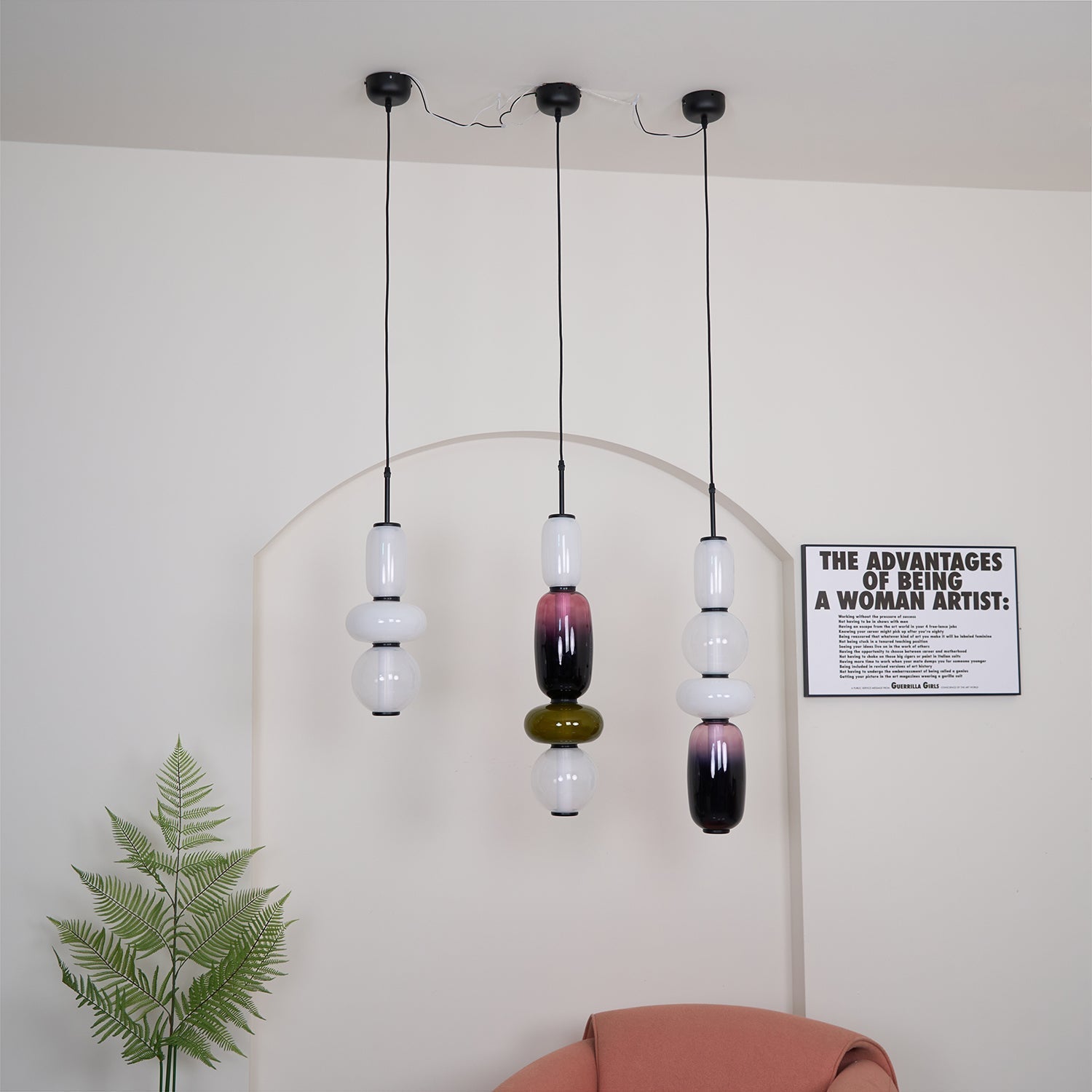 Orba Candied Glass Pendant Light-Neutral Decor