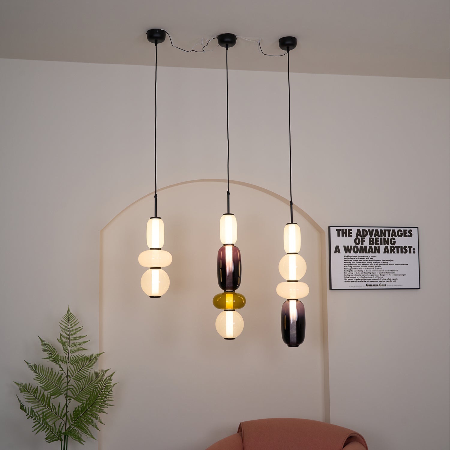 Orba Candied Glass Pendant Light-Neutral Decor