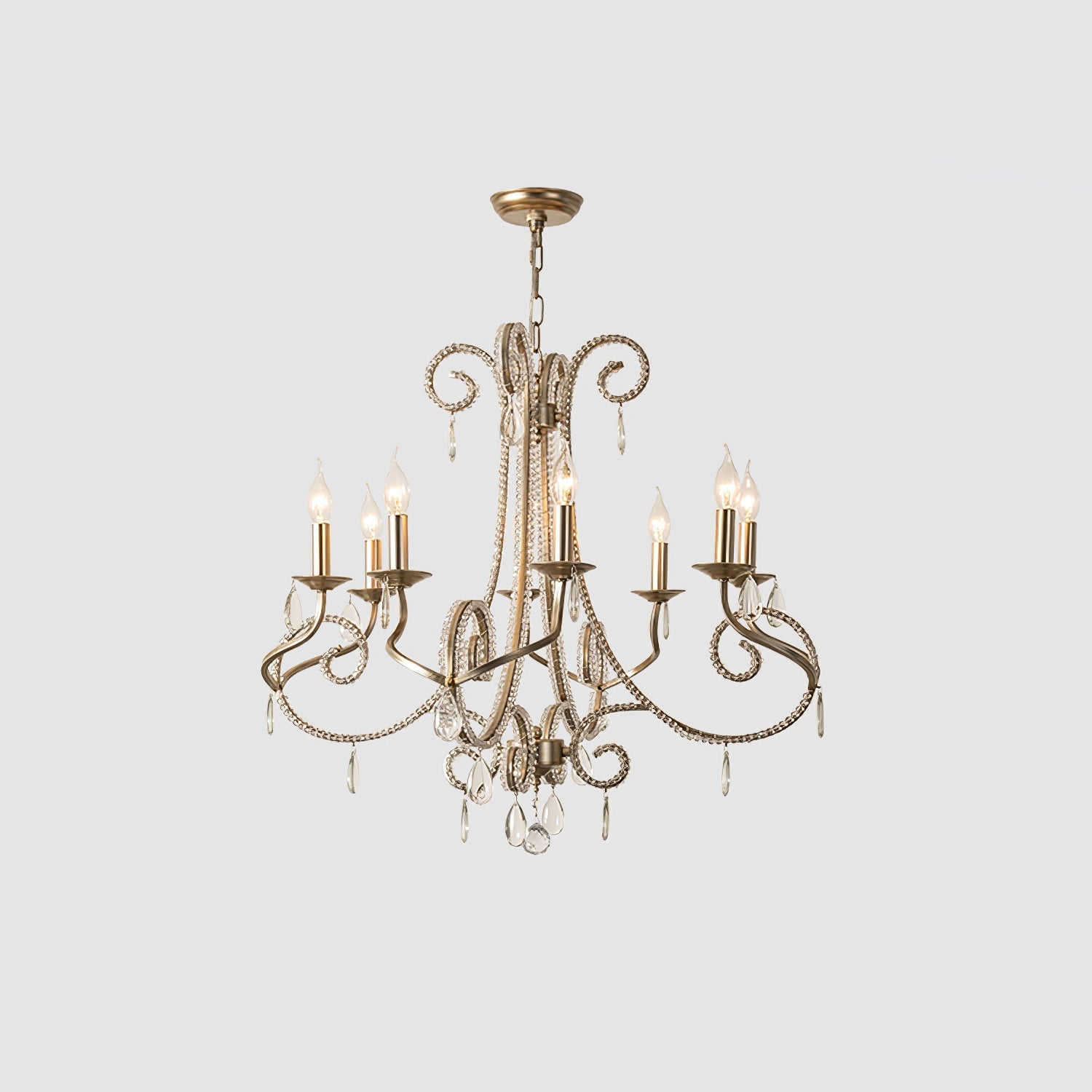 Elysara Crystal Candle Chandelier-Neutral Decor